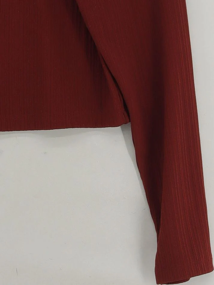 Banana Republic Women's Top L Red Polyester with Elastane Basic - Image 4