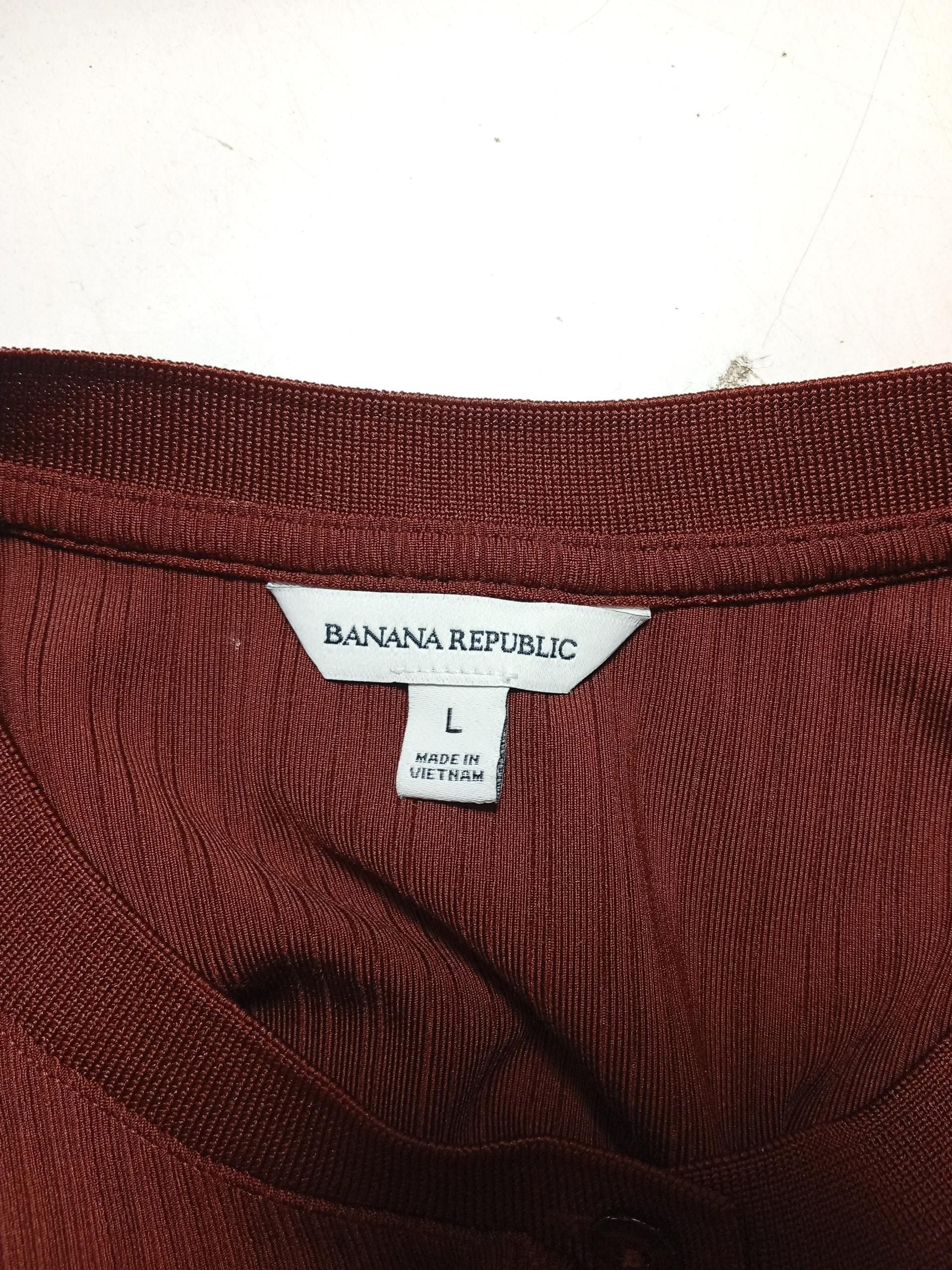 Banana Republic Women's Top L Red Polyester with Elastane Basic - Image 5