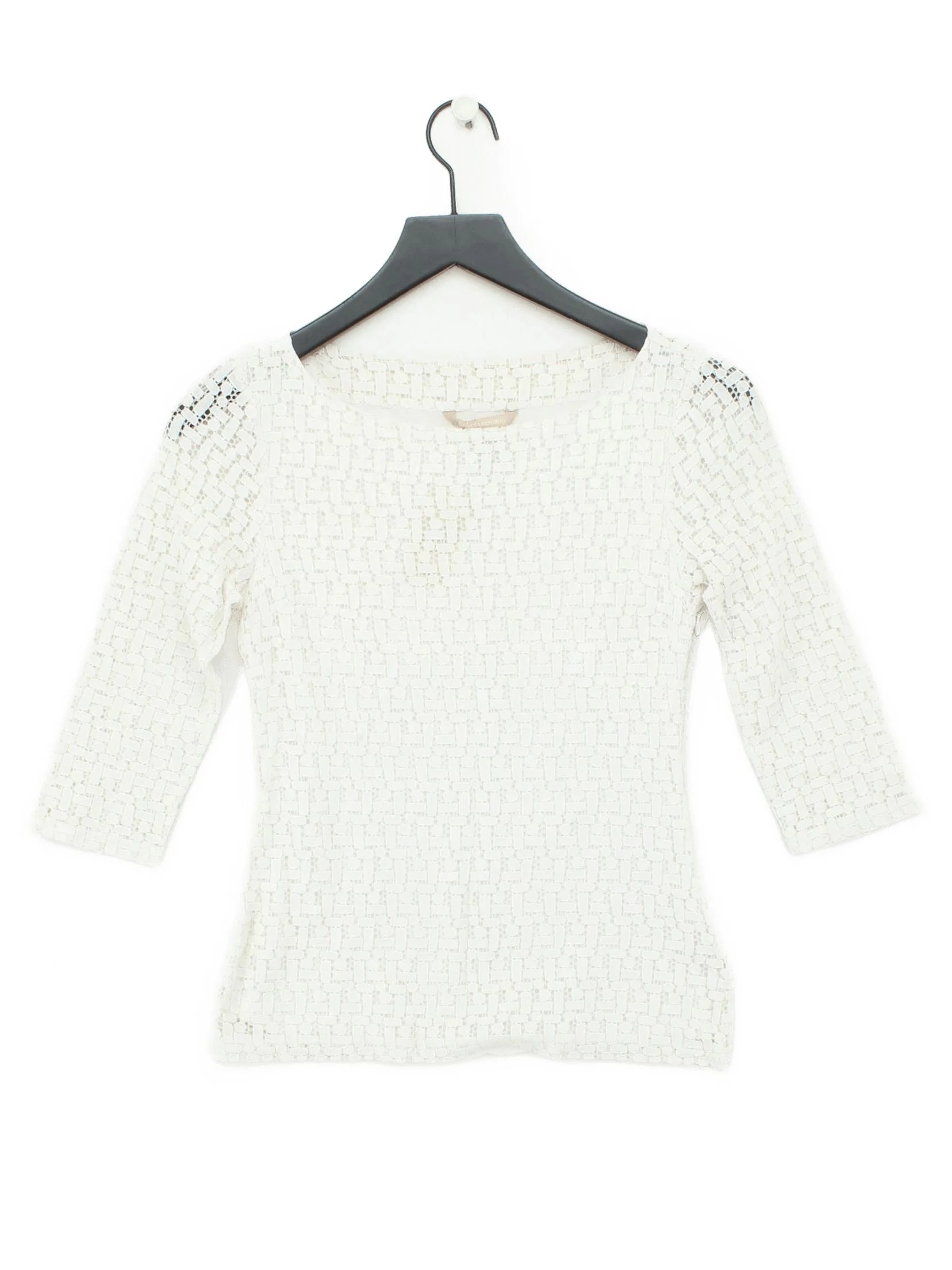 Banana Republic Women's Top XXS White 100% Other 3/4 Sleeve Round Neck Basic