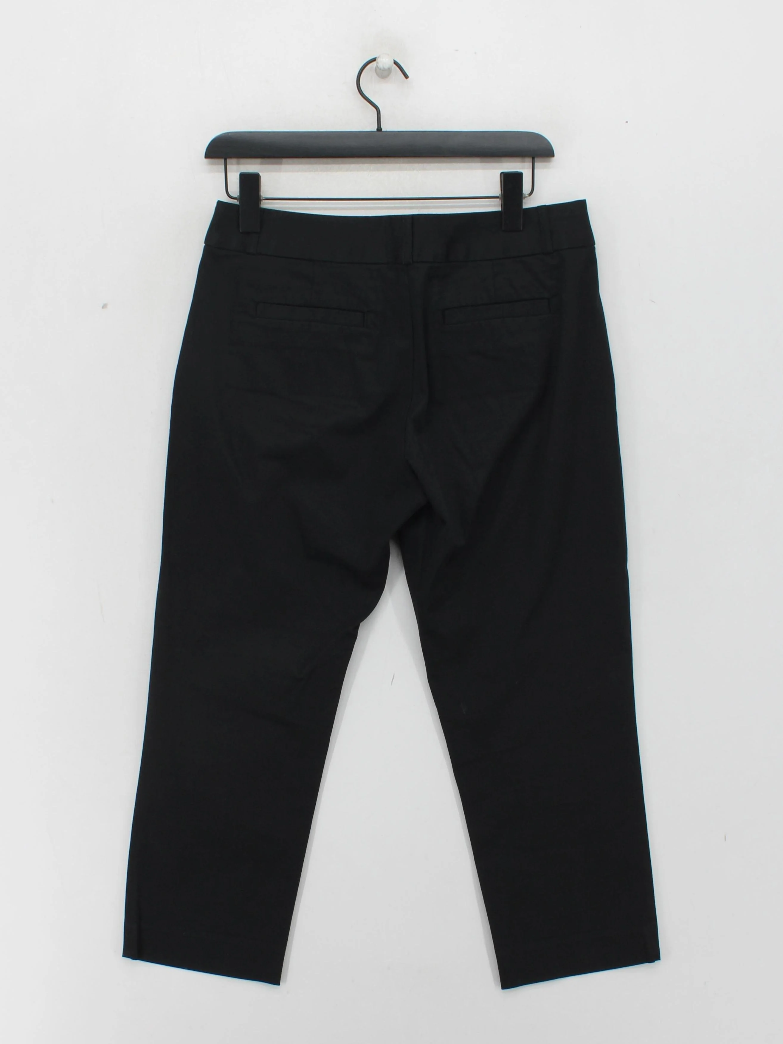 Banana Republic Women's Trousers UK 10 Black Cotton with Elastane Cropped - Image 2