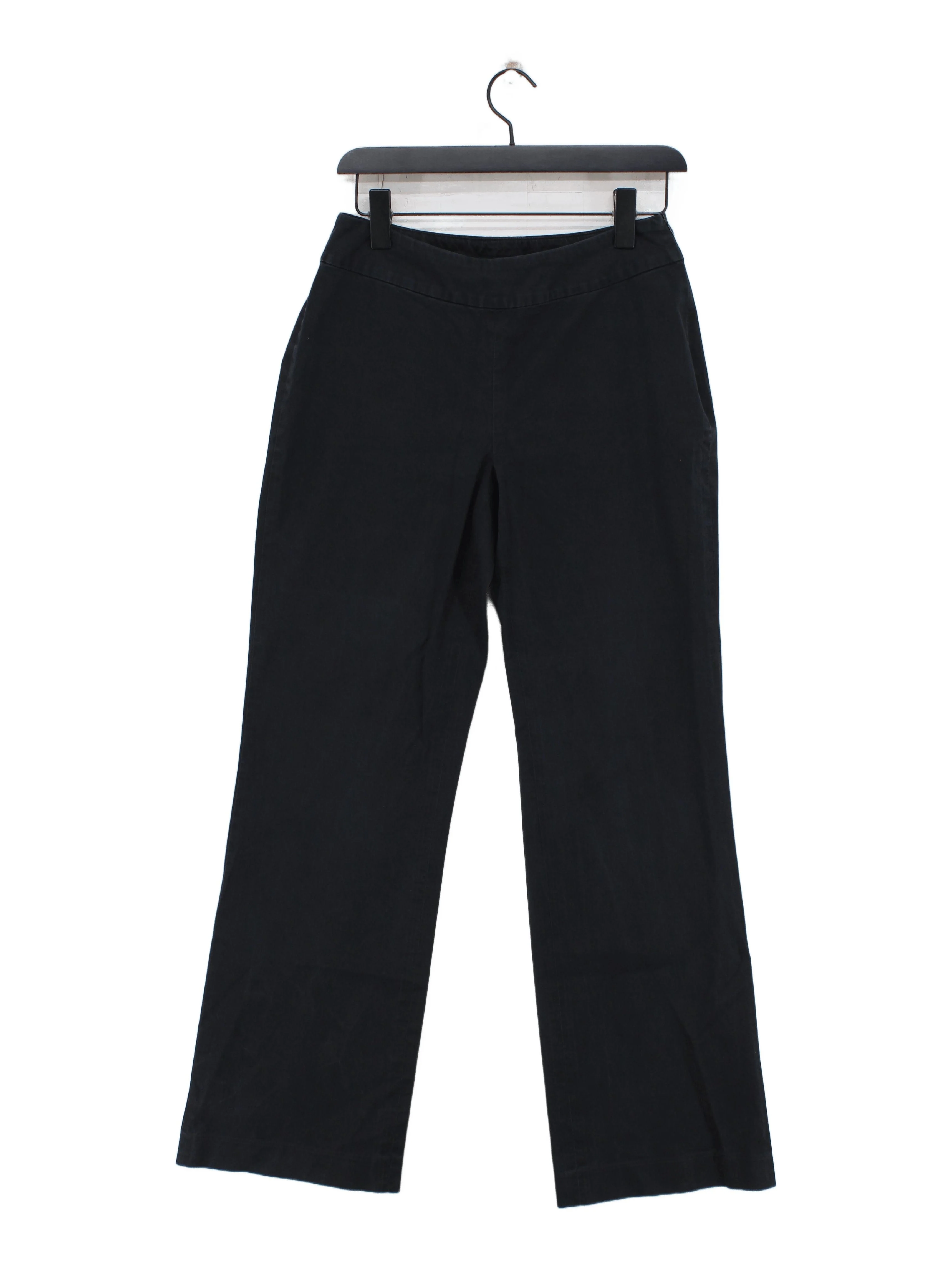 Banana Republic Women's Trousers UK 10 Black Cotton with Spandex Straight Chino