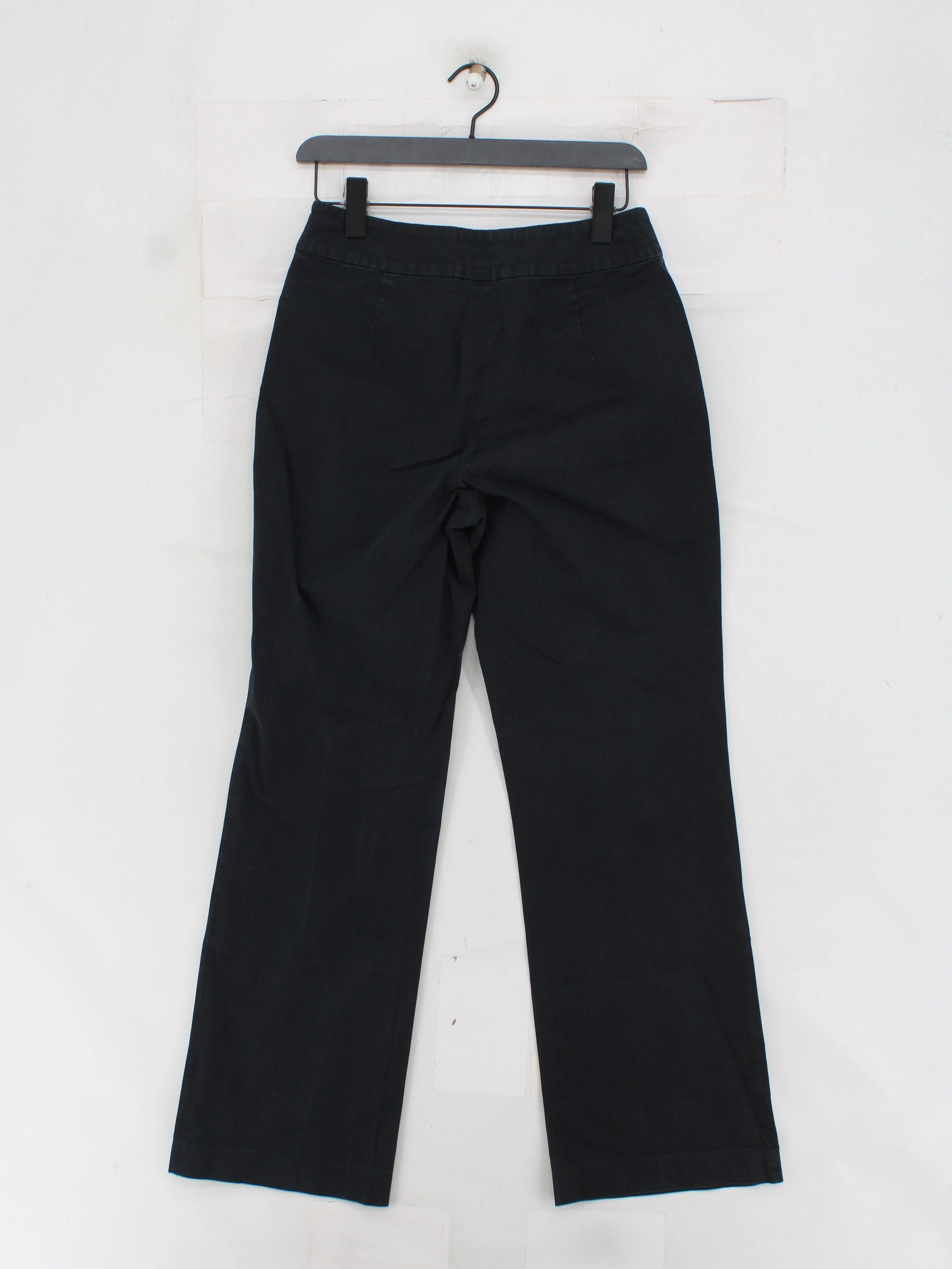 Banana Republic Women's Trousers UK 10 Black Cotton with Spandex Straight Chino - Image 2