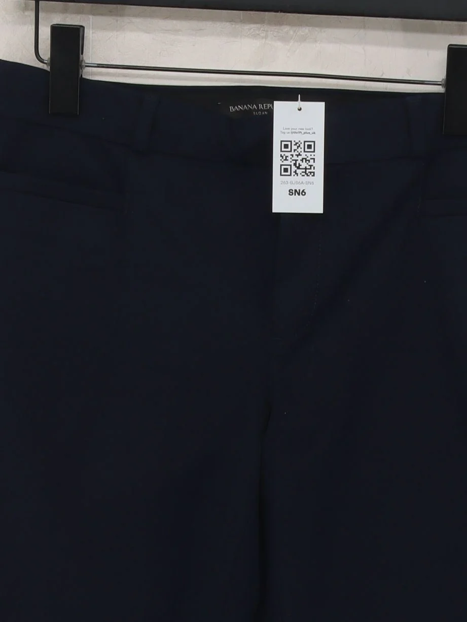 Banana Republic Women's Trousers UK 10 Blue Cotton - Image 3