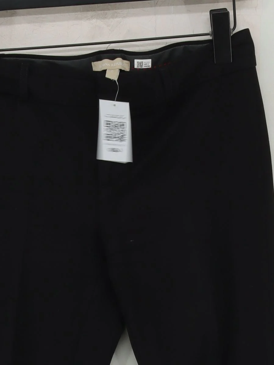 Banana Republic Women's Trousers UK 4 Black Rayon with Cotton, Elastane Cropped - Image 3
