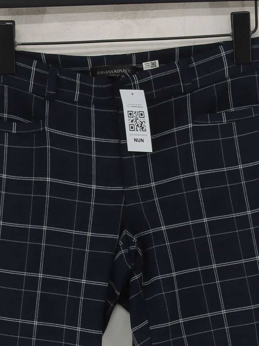 Banana Republic Women's Trousers UK 4 Blue Polyester with Rayon, Elastane Chino - Image 3