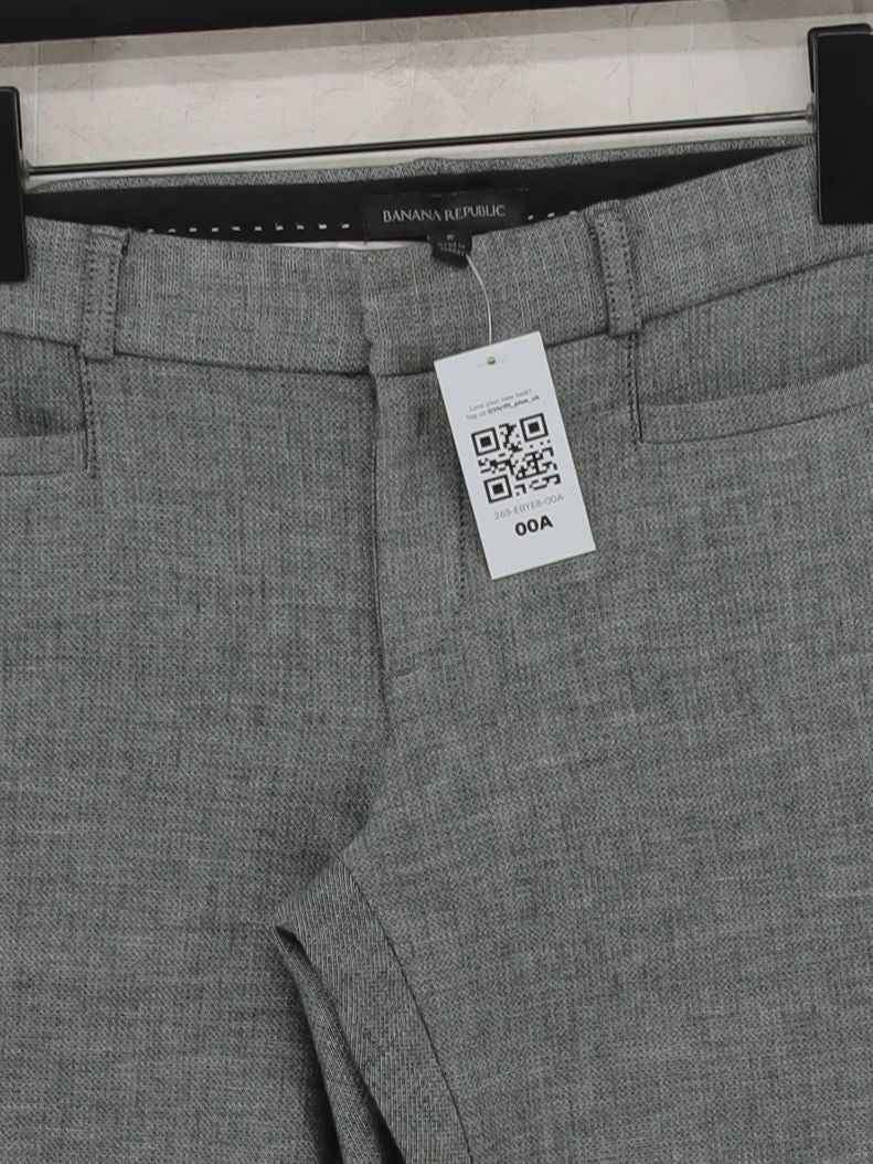 Banana Republic Women's Trousers UK 6 Grey Cotton with Viscose, Elastane Chino - Image 3