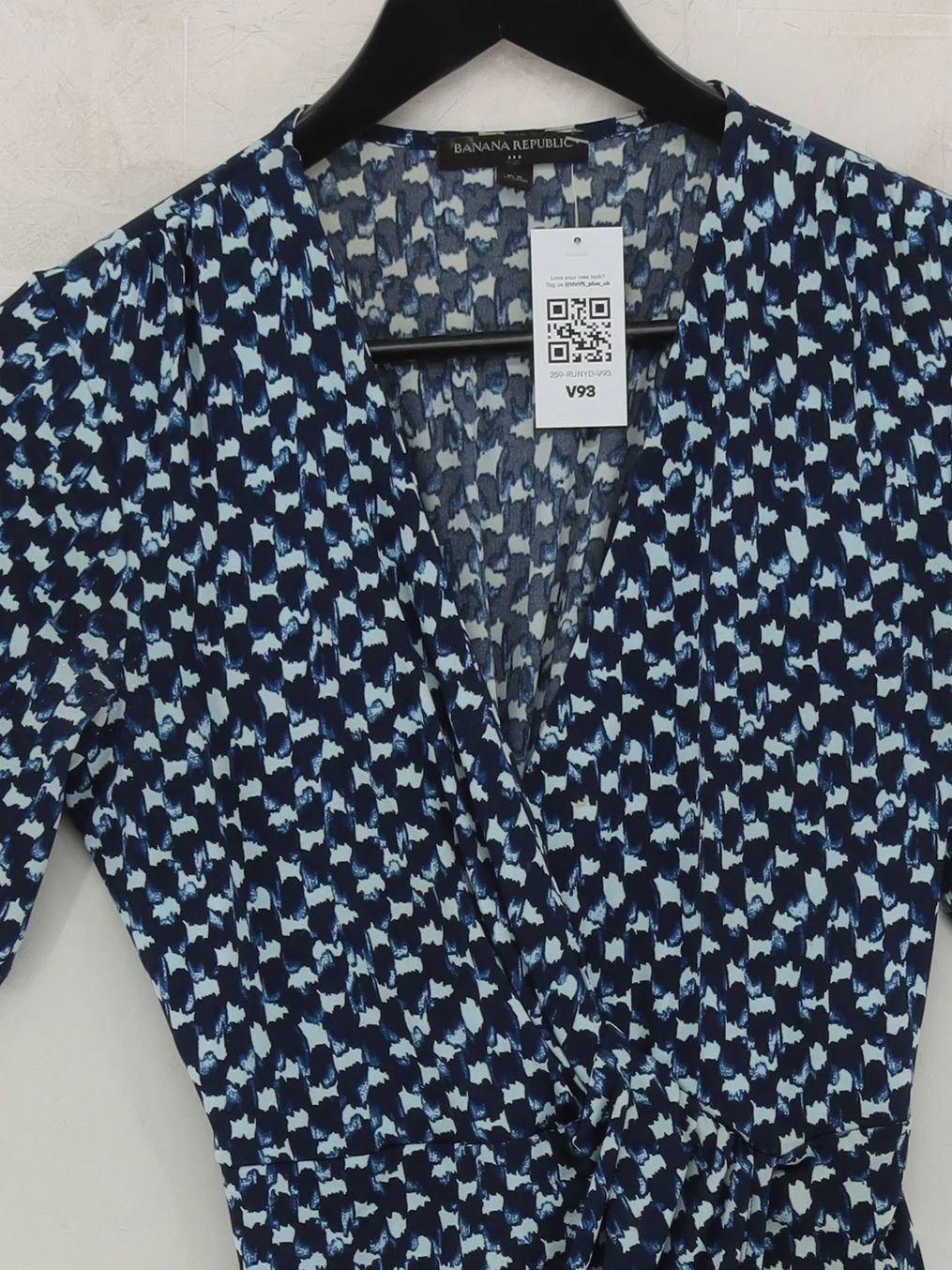 Banana Republic Wrap Mini Dress S in Blue - Image 3
