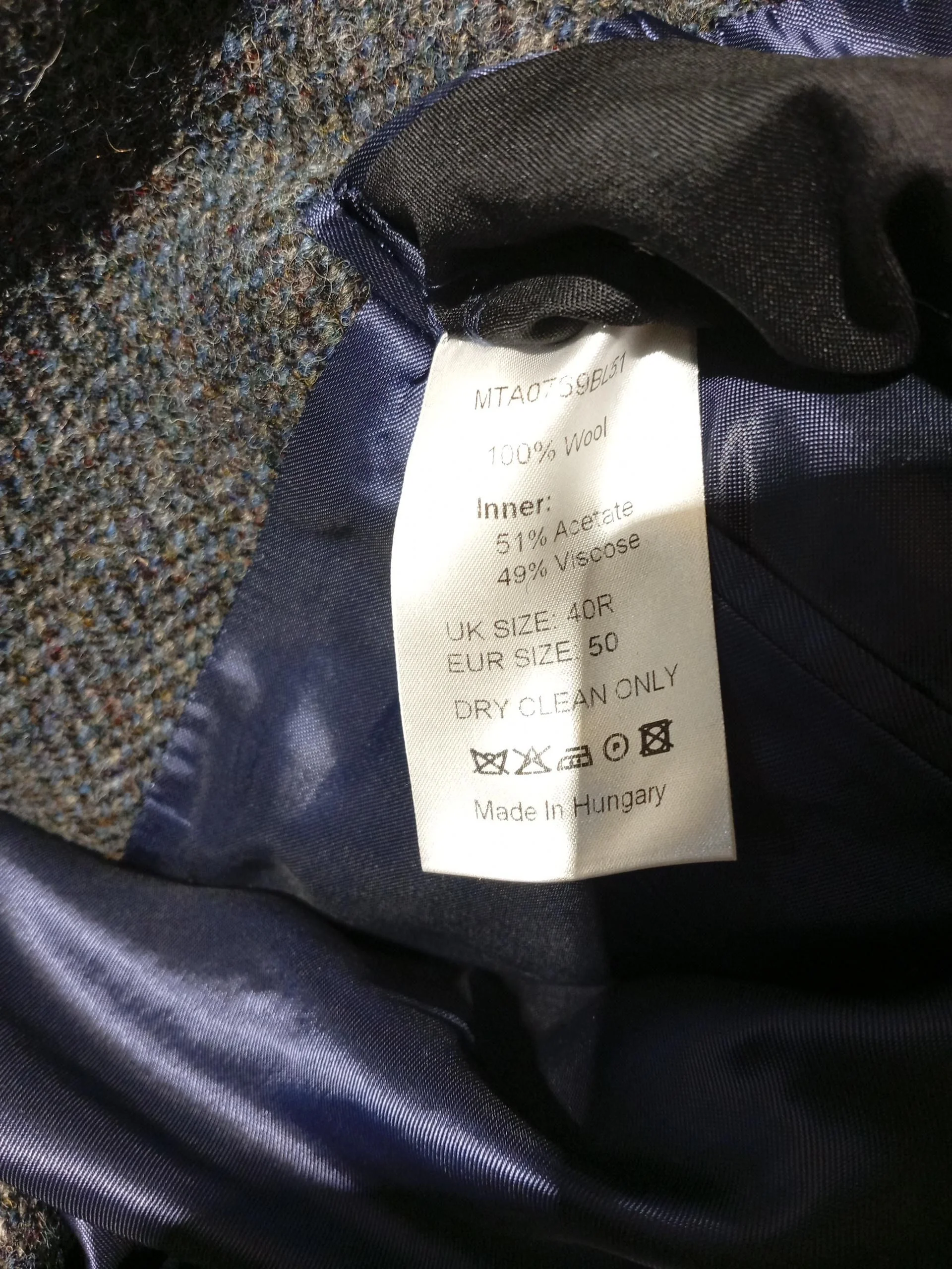 Barbour Men's Blazer Chest: 40 in Grey Wool with Acetate, Viscose Overcoat - Image 6