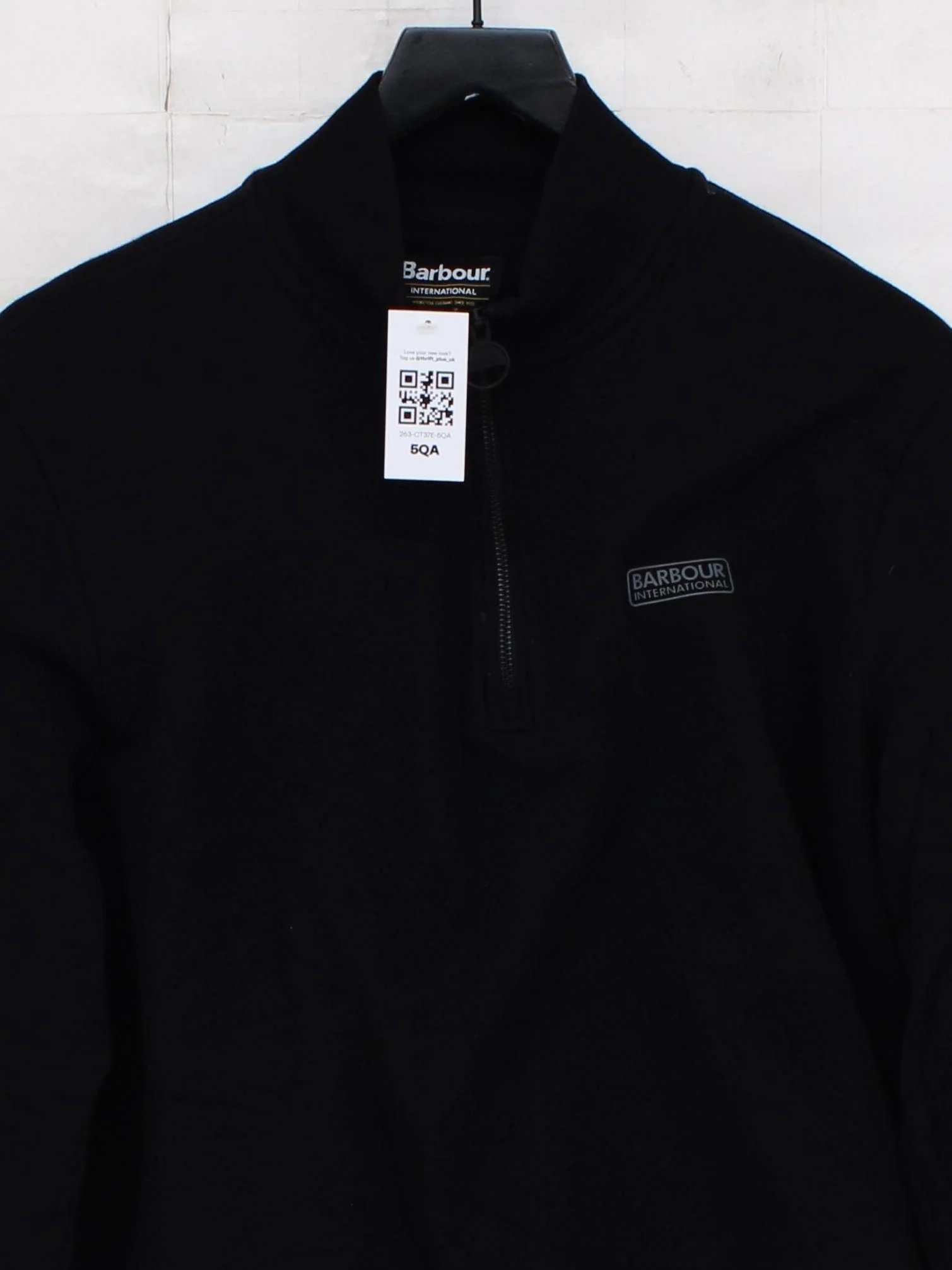 Barbour Men's Hoodie XL Black Cotton with Polyester Pullover - Image 3