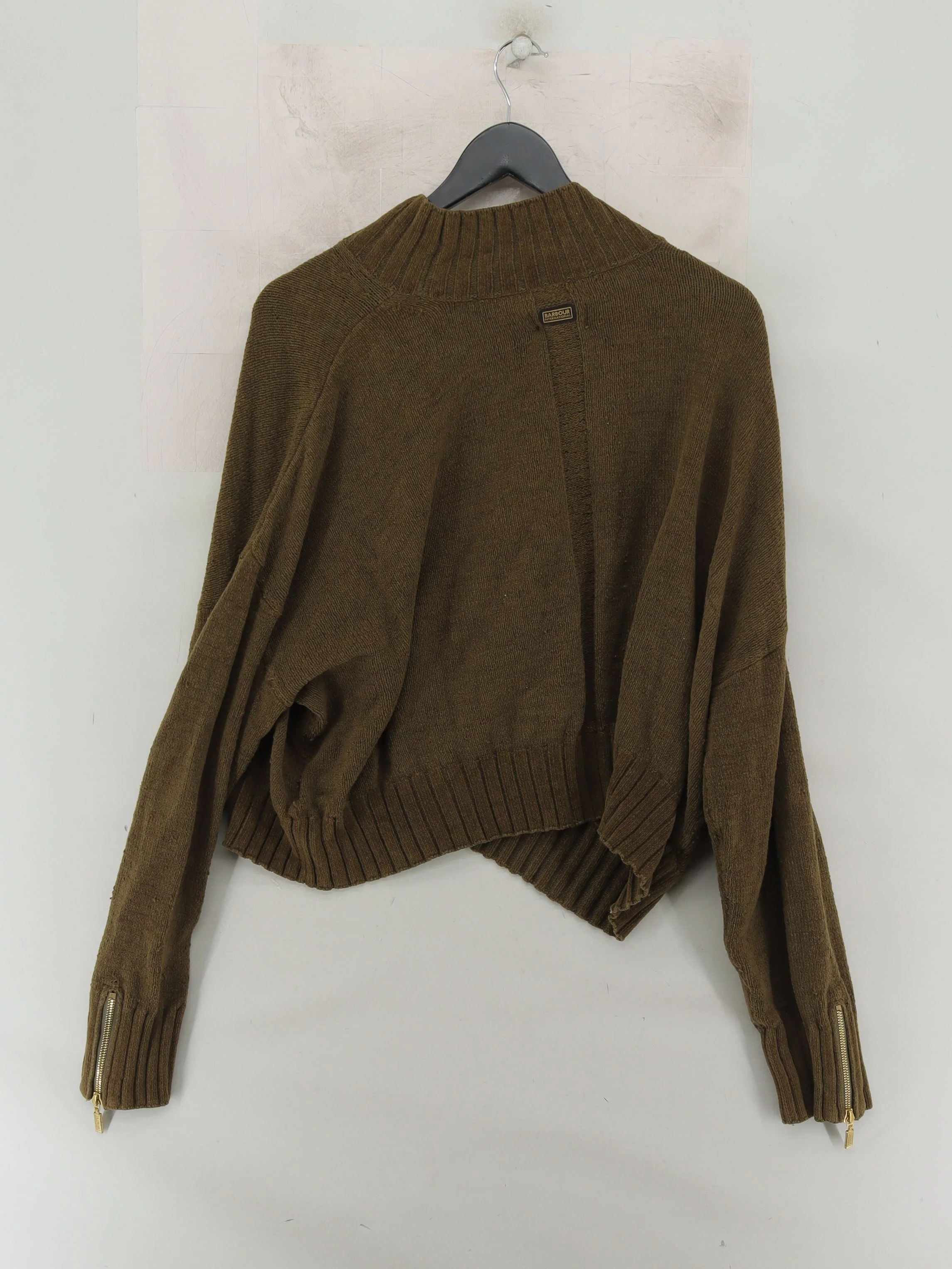Barbour Men's Jumper L Green 100% Cotton Mock Neck Pullover - Image 2