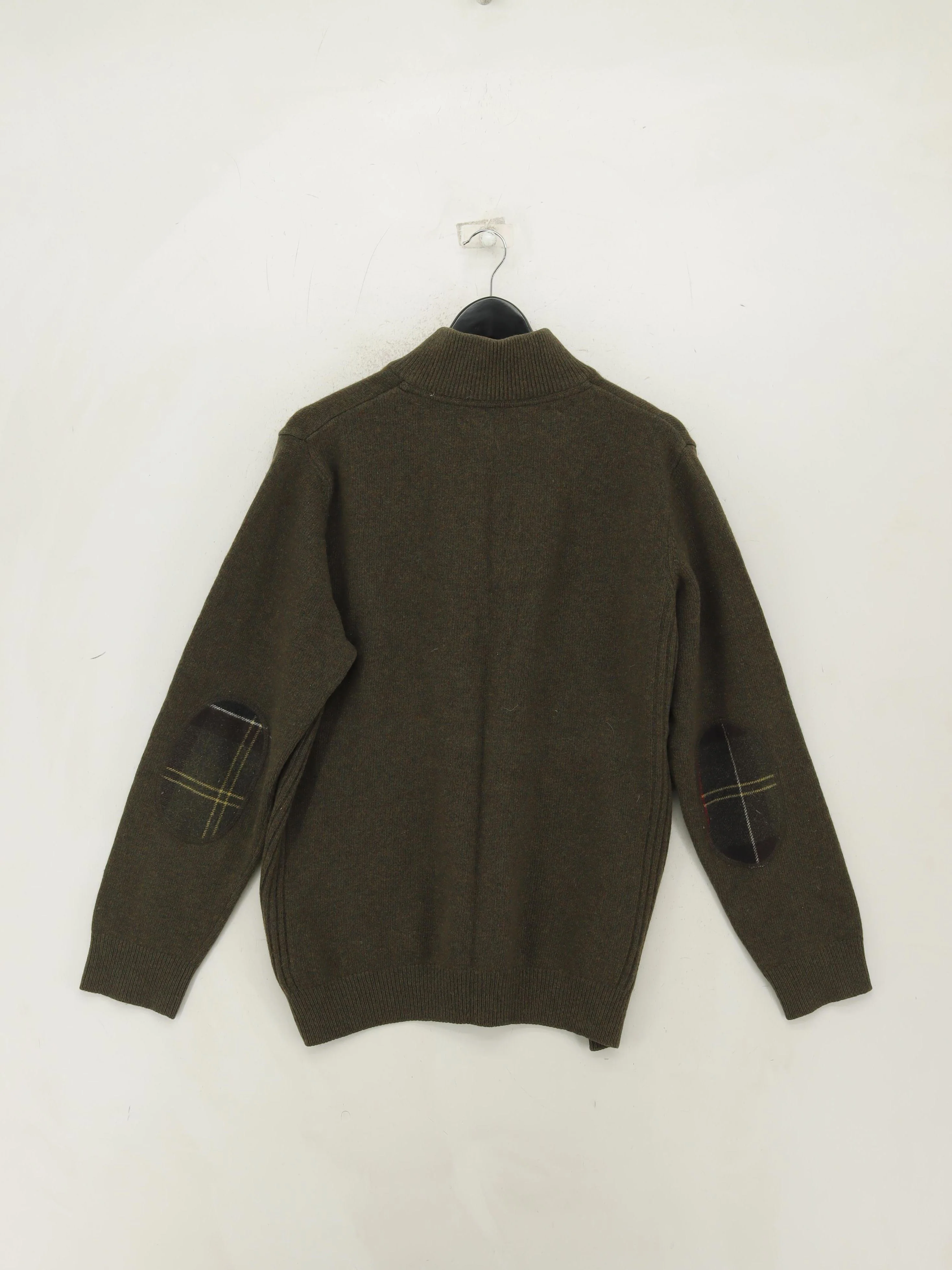 Barbour Men's Jumper L Green Wool with Polyamide Mock Neck Pullover - Image 2