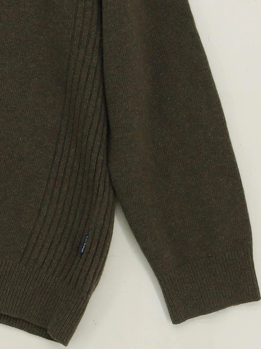 Barbour Men's Jumper L Green Wool with Polyamide Mock Neck Pullover - Image 4