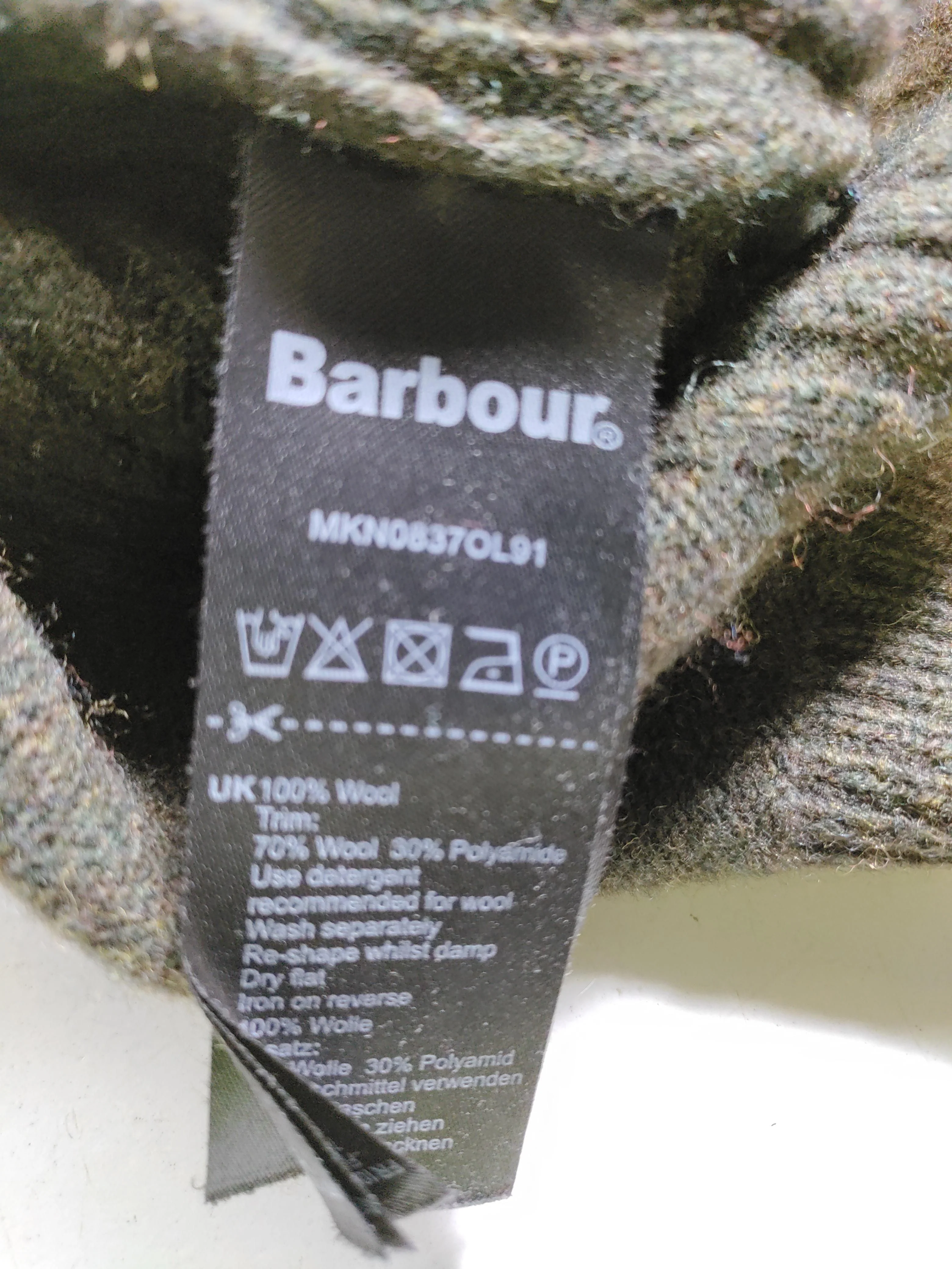 Barbour Men's Jumper L Green Wool with Polyamide Mock Neck Pullover - Image 7