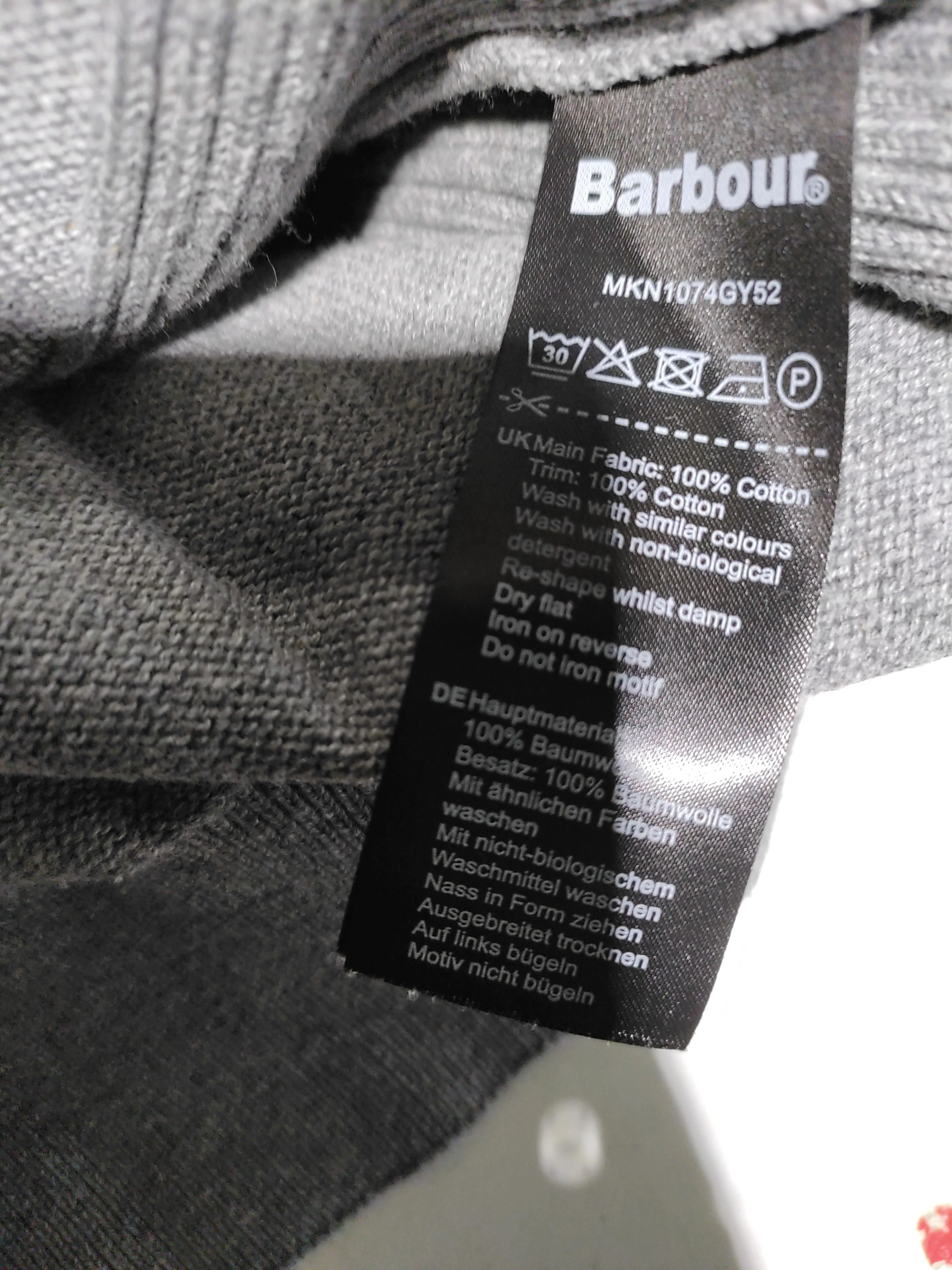 Barbour Men's Jumper L Grey 100% Cotton High Neck Pullover - Image 6