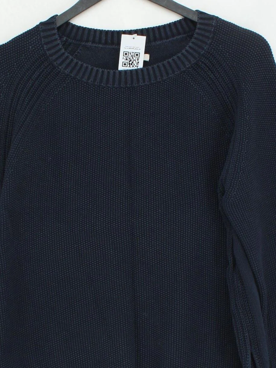 Barbour Men's Jumper M Blue 100% Cotton Crew Neck Pullover - Image 3