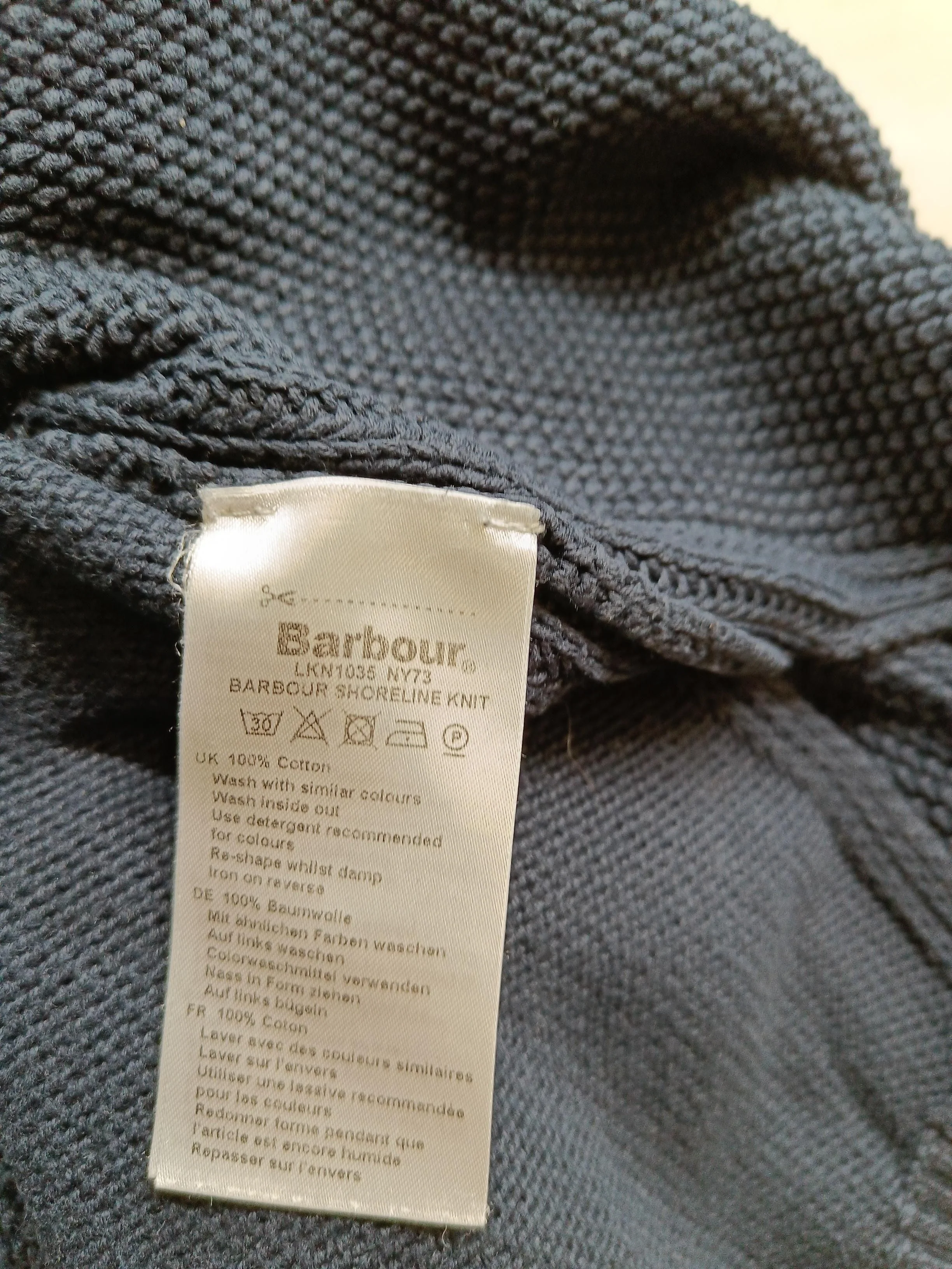 Barbour Men's Jumper M Blue 100% Cotton Crew Neck Pullover - Image 7