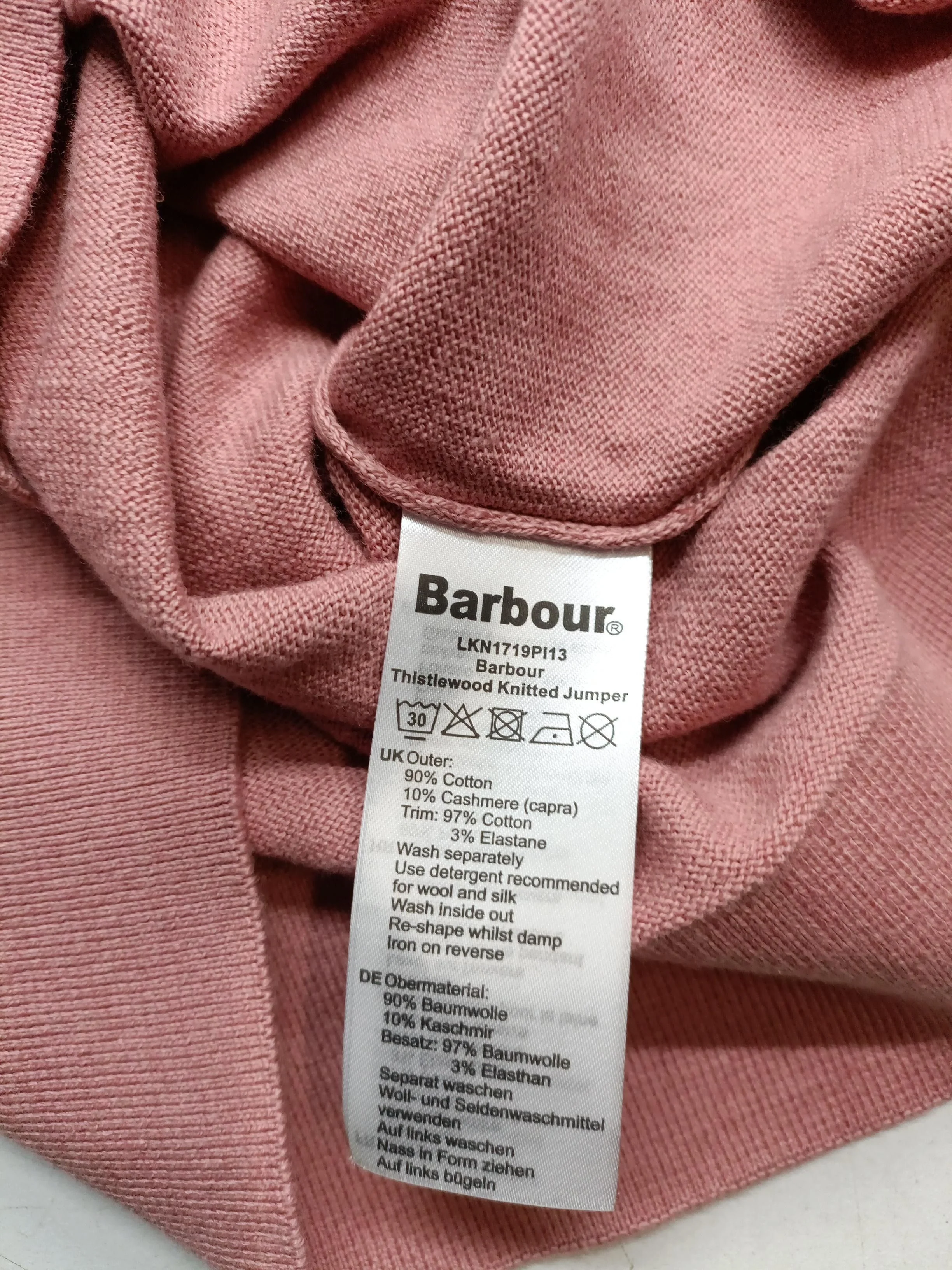 Barbour Men's Jumper M Red Cotton with Cashmere, Elastane Pullover New with tags - Image 6
