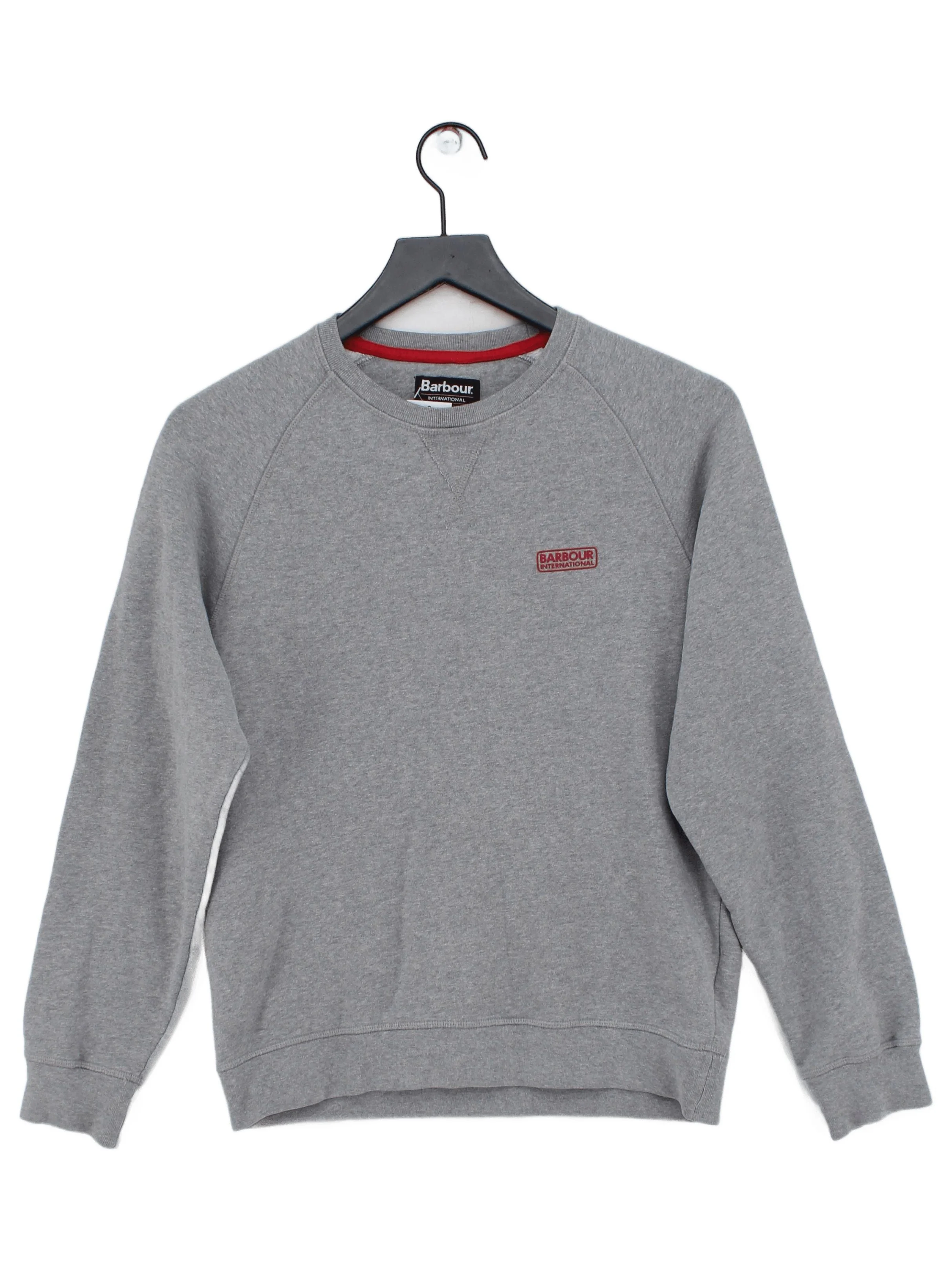 Barbour Men's Jumper S Grey 100% Cotton Crew Neck Pullover