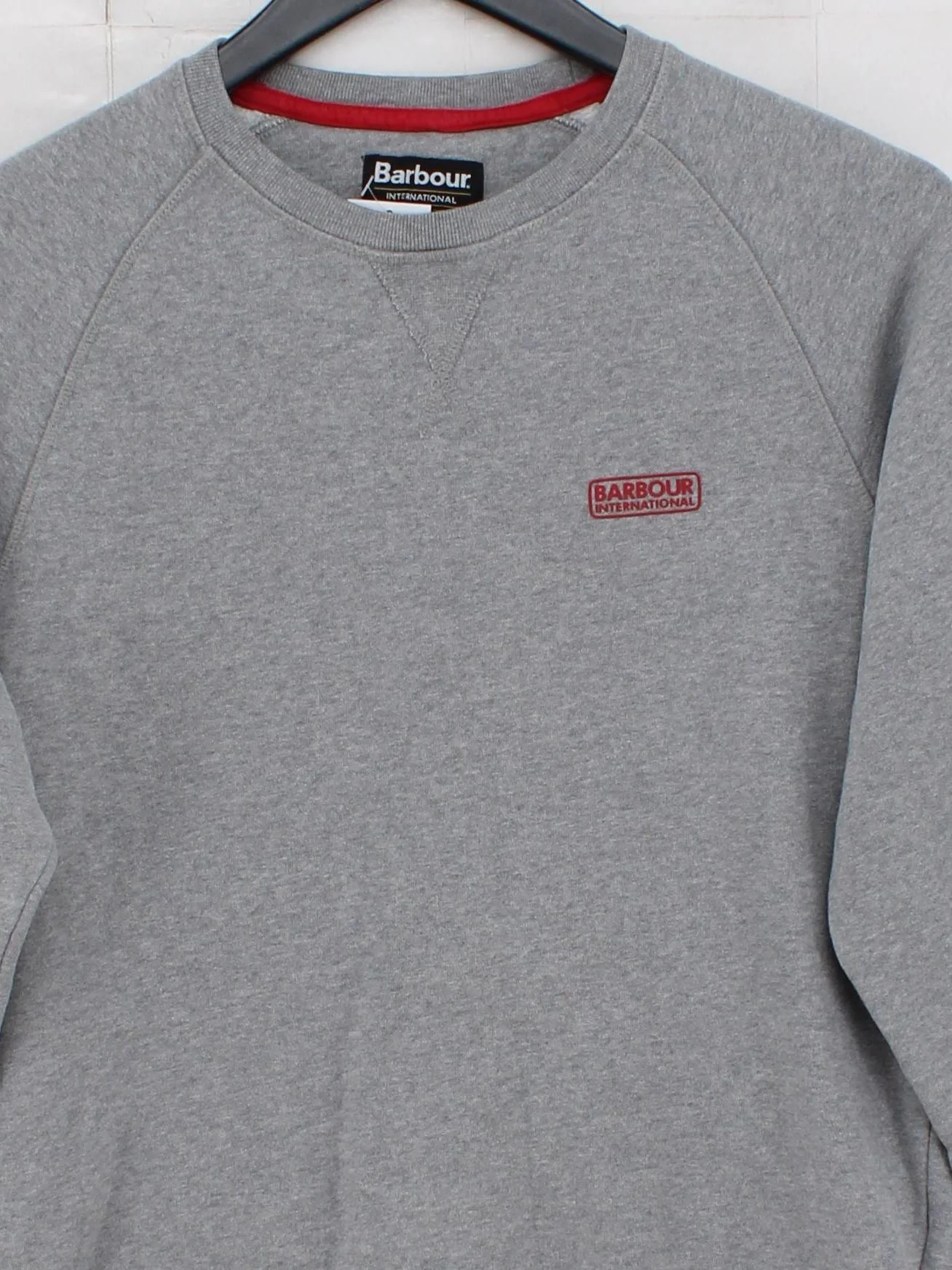 Barbour Men's Jumper S Grey 100% Cotton Crew Neck Pullover - Image 3