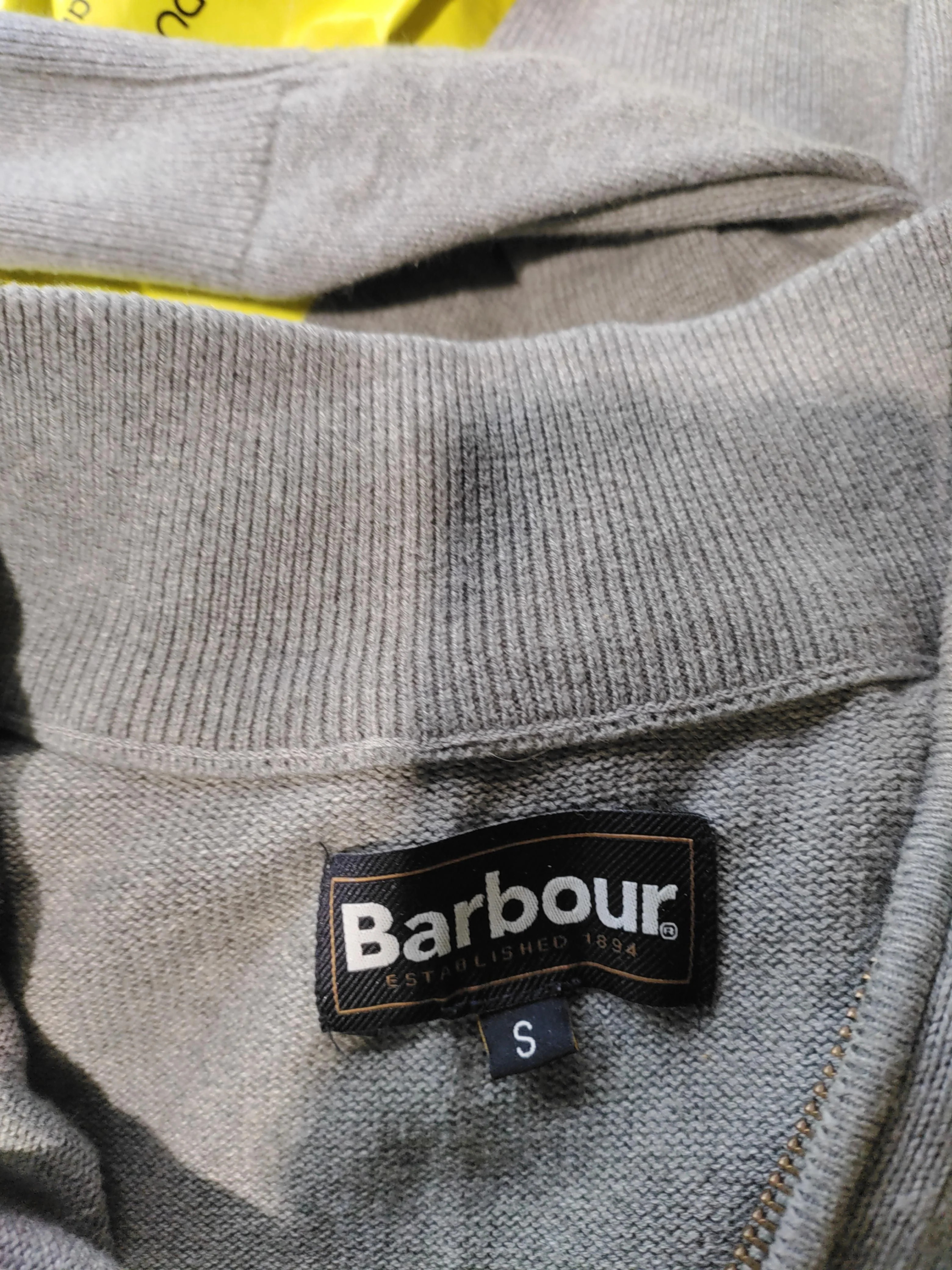 Barbour Men's Jumper S Grey 100% Cotton Mock Neck Pullover - Image 5