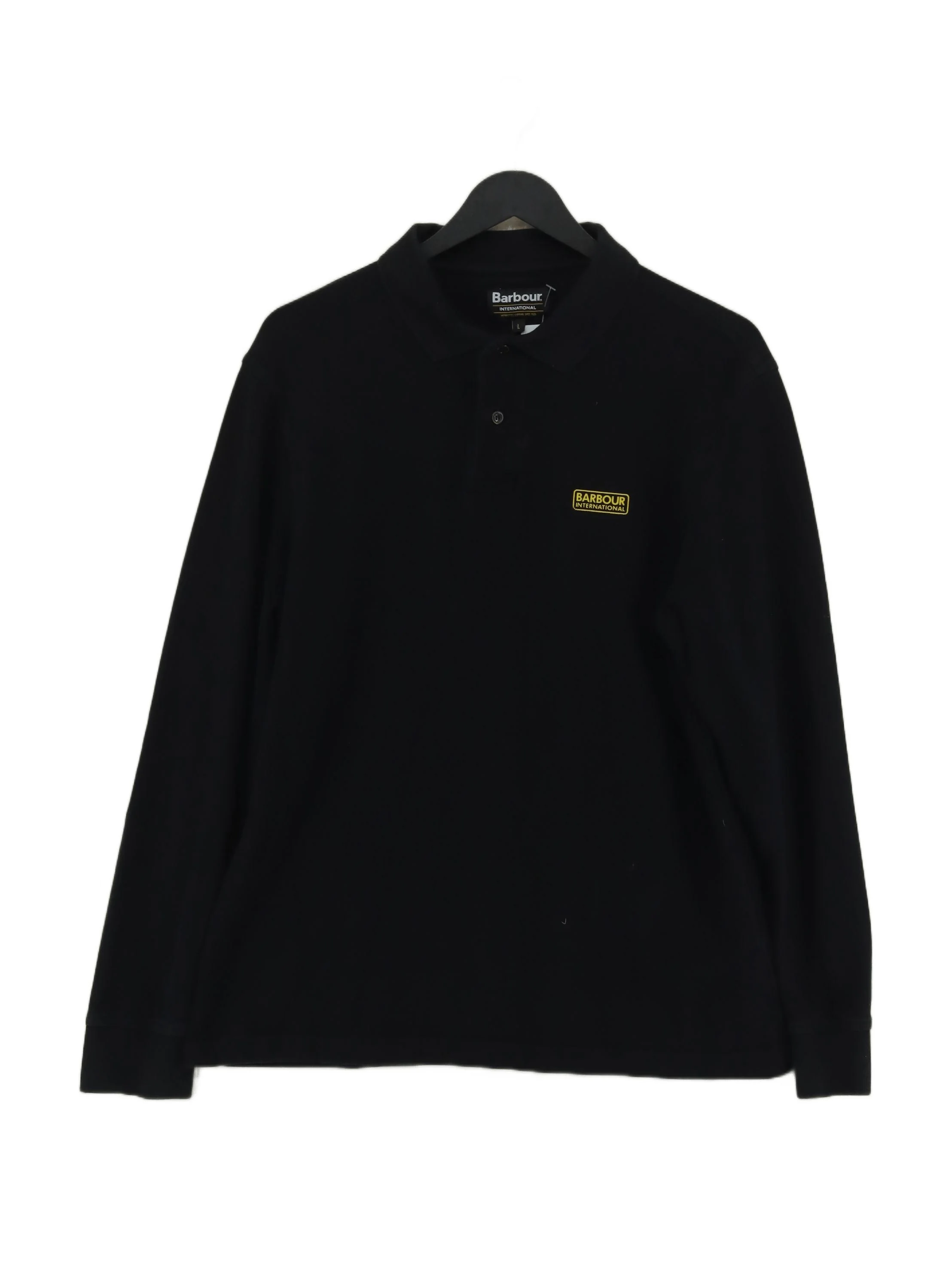 Barbour Men's Polo L Black 100% Cotton Basic