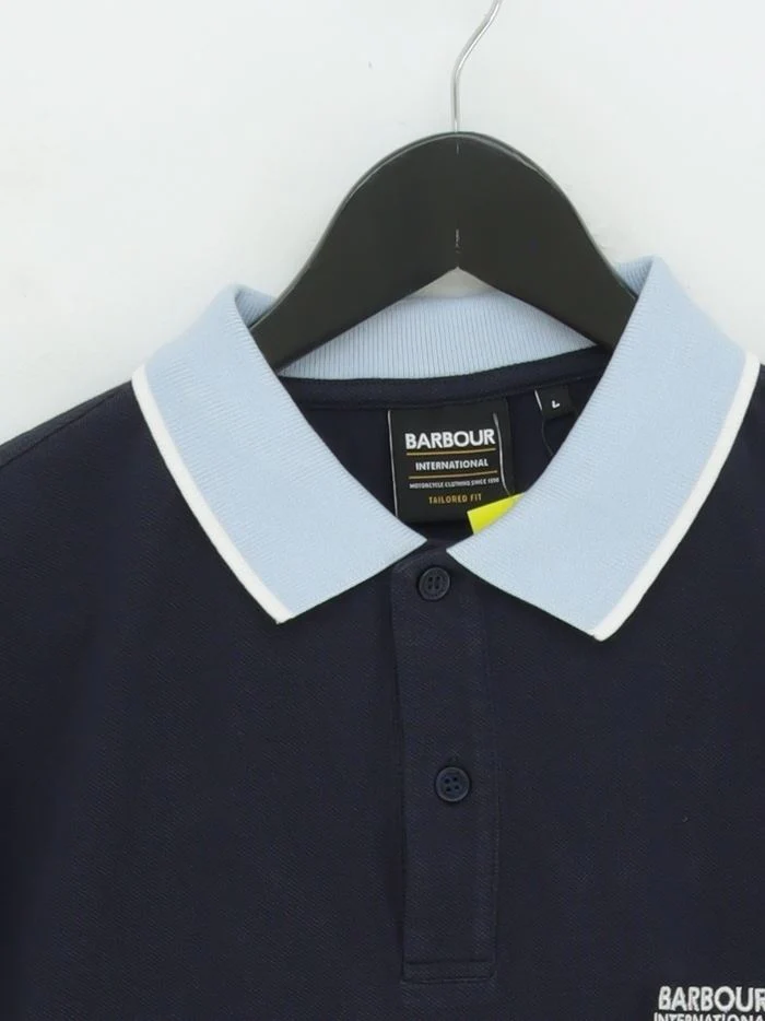 Barbour Men's Polo L Blue 100% Cotton Basic New with tags - Image 3