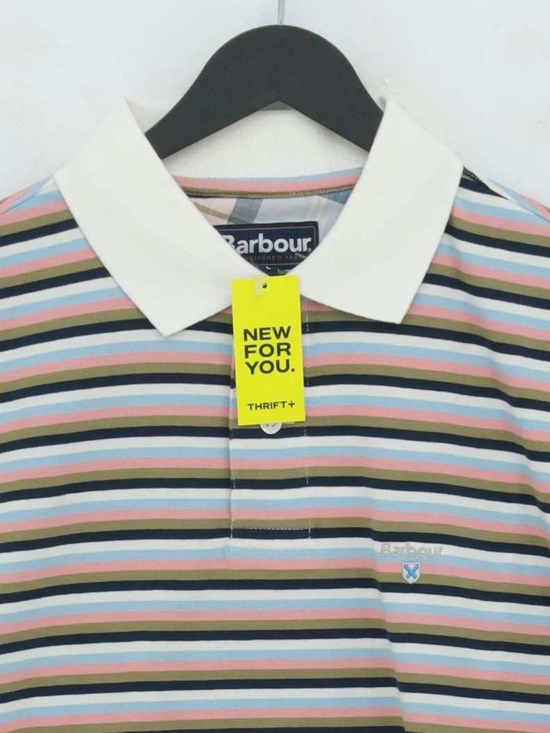 Barbour Men's Polo L Multi Striped 100% Cotton Basic New with tags - Image 3
