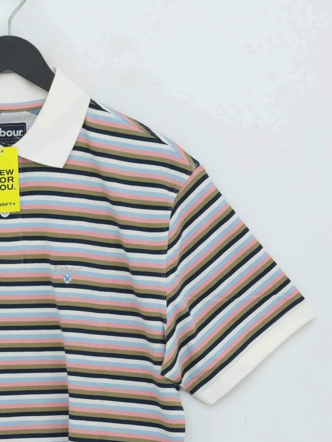 Barbour Men's Polo L Multi Striped 100% Cotton Basic New with tags - Image 4