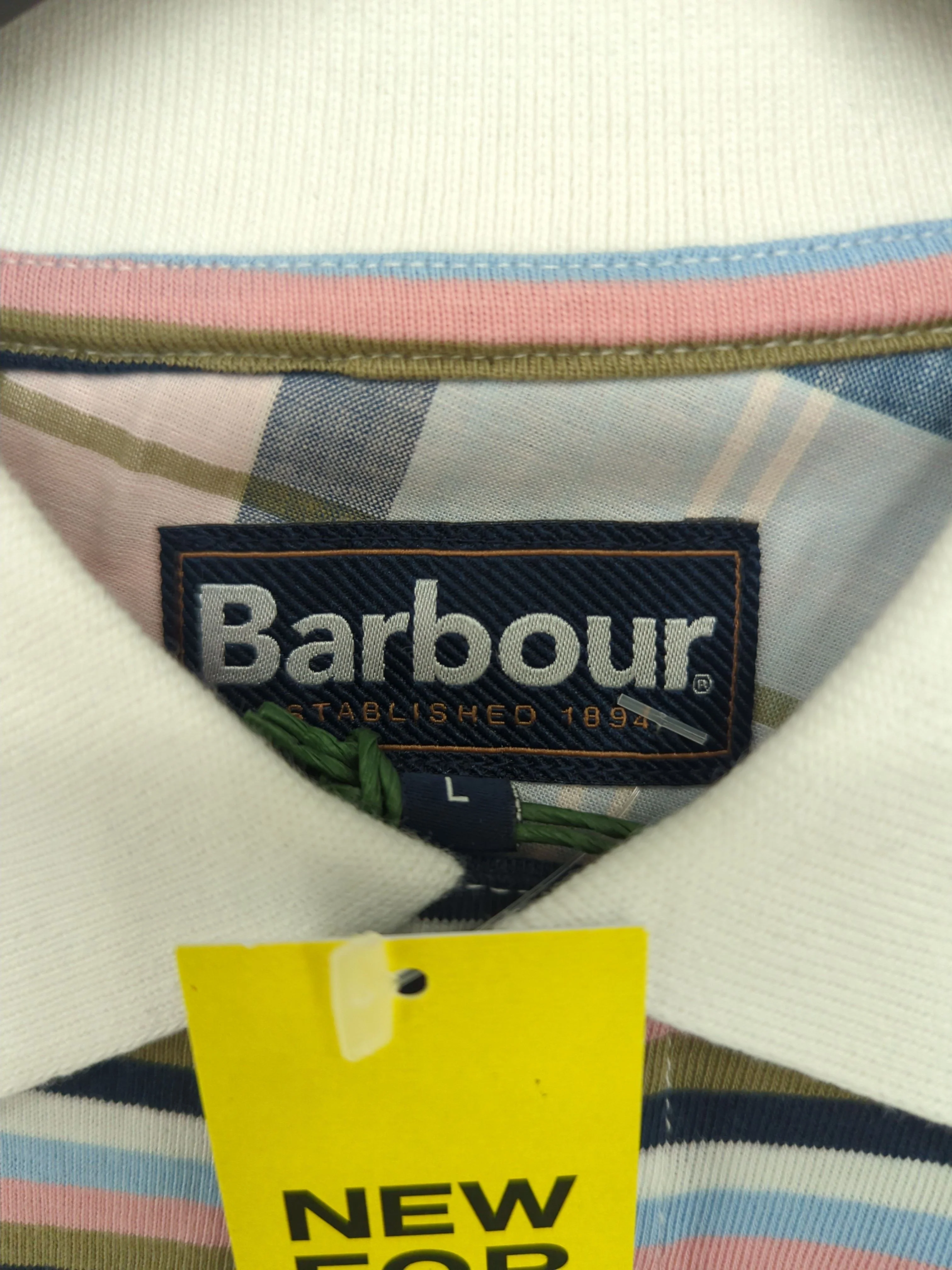 Barbour Men's Polo L Multi Striped 100% Cotton Basic New with tags - Image 5