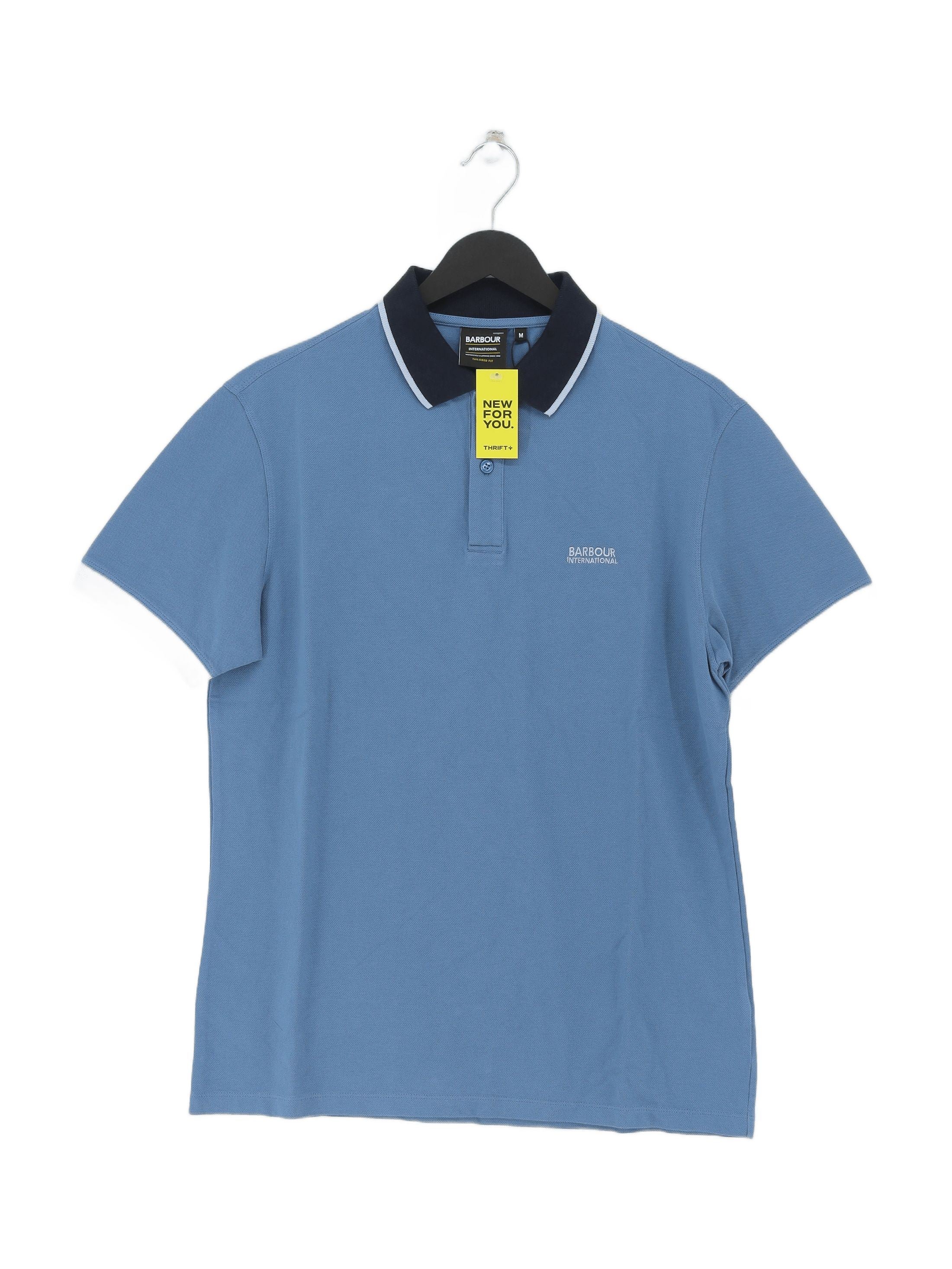 Barbour Men's Polo M Blue 100% Cotton Basic New with tags