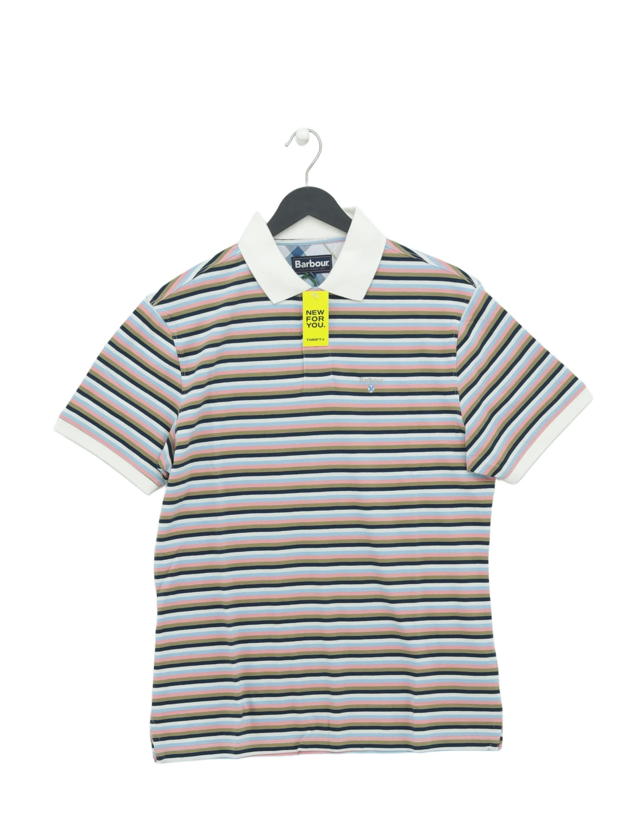 Barbour Men's Polo M Multi Striped 100% Cotton Basic New with tags