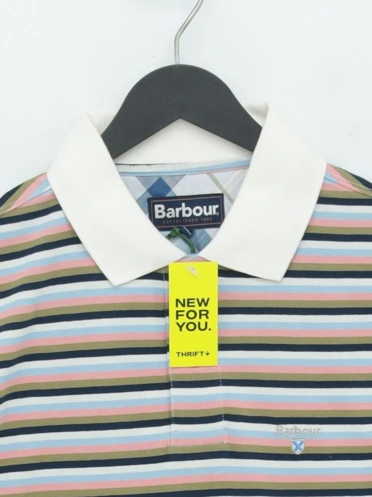 Barbour Men's Polo M Multi Striped 100% Cotton Basic New with tags - Image 3