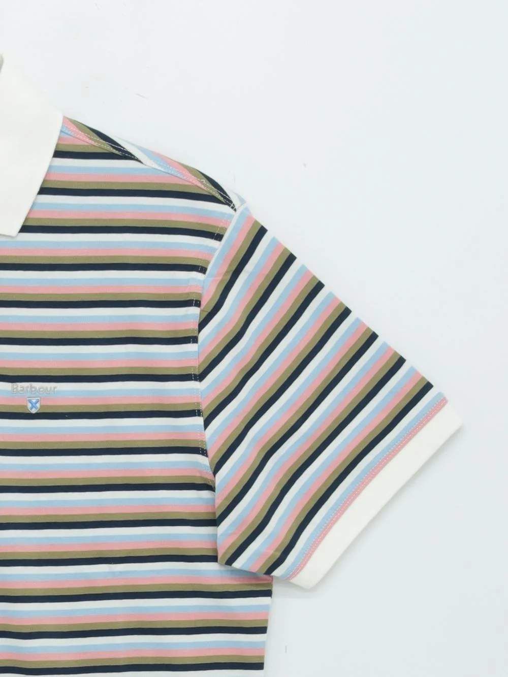 Barbour Men's Polo M Multi Striped 100% Cotton Basic New with tags - Image 4