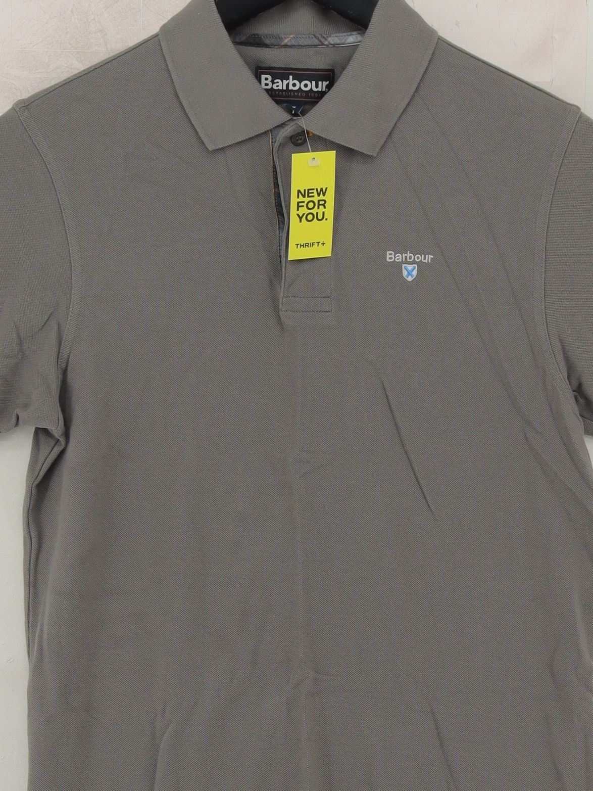Barbour Men's Polo S Grey 100% Cotton Basic - Image 3