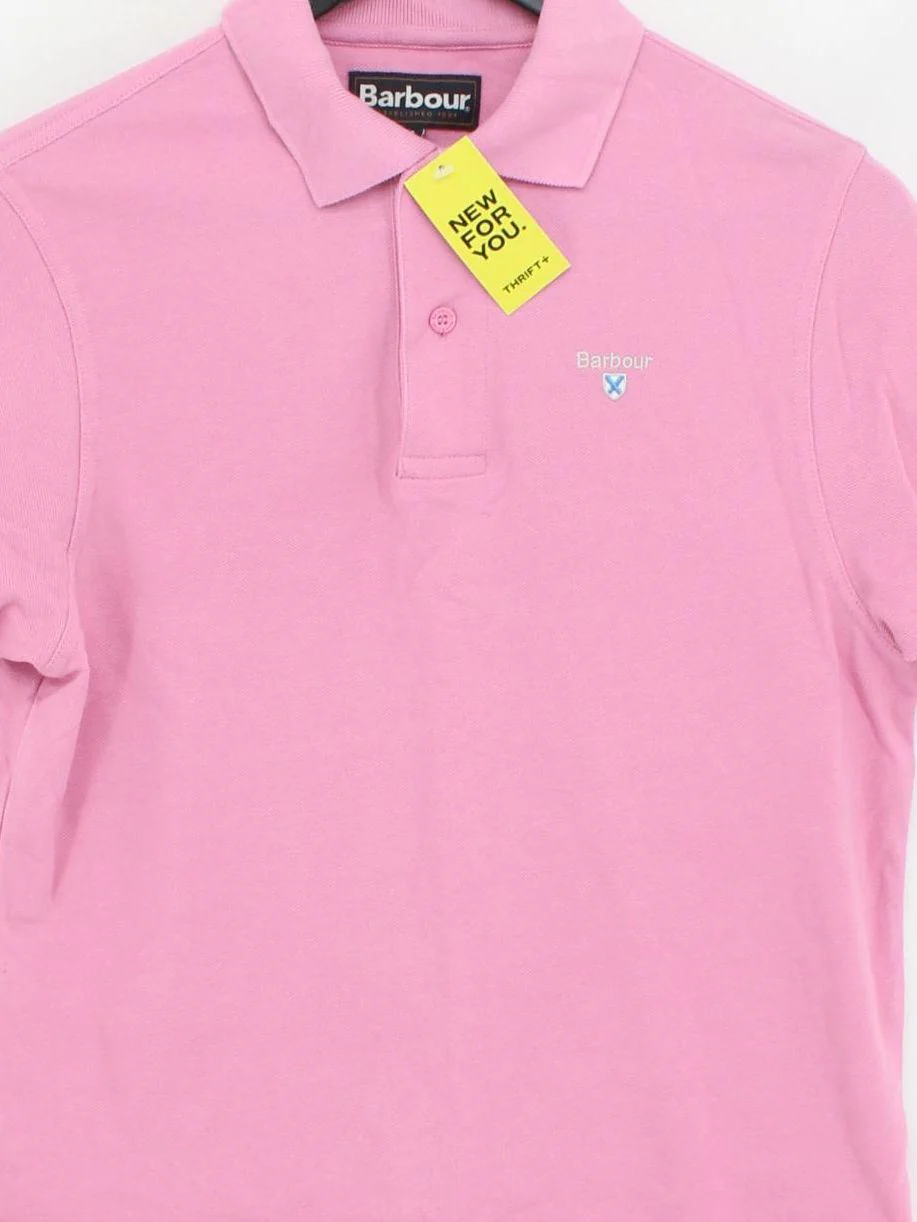 Barbour Men's Polo S Pink 100% Cotton Basic - Image 3