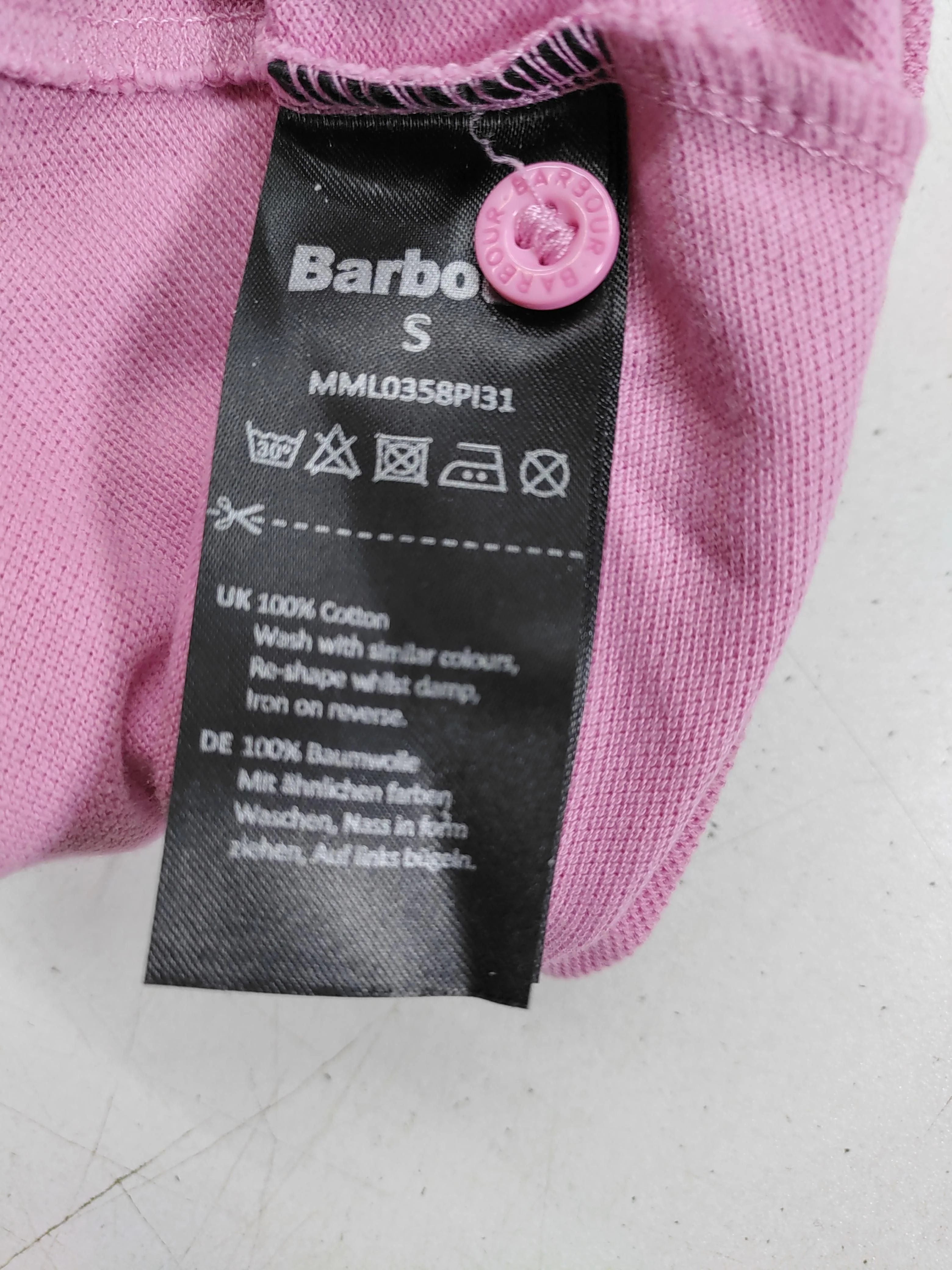 Barbour Men's Polo S Pink 100% Cotton Basic - Image 6