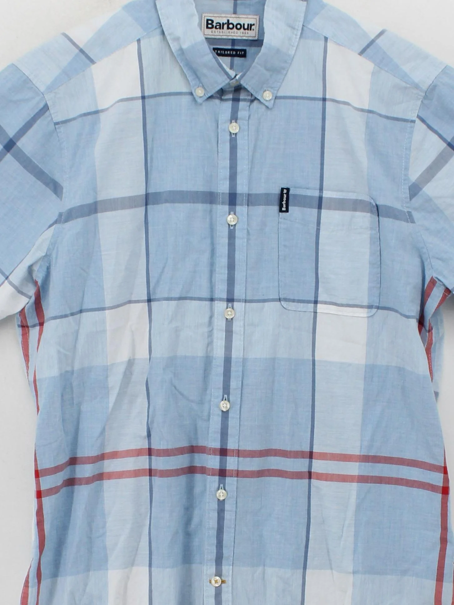Barbour Men's Shirt Chest: 38 in Multi Checkered 100% Cotton Basic - Image 3