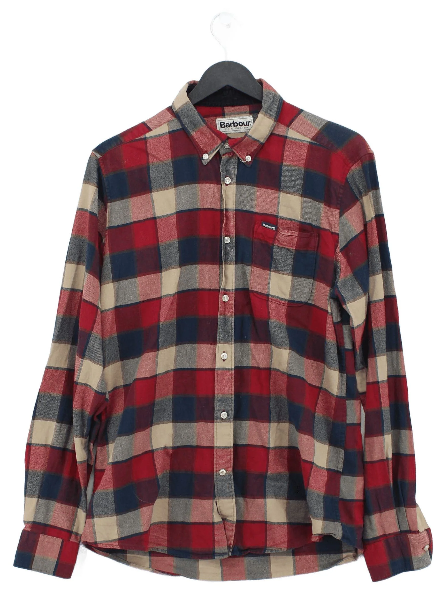 Barbour Men's Shirt M Multi Checkered 100% Cotton Basic