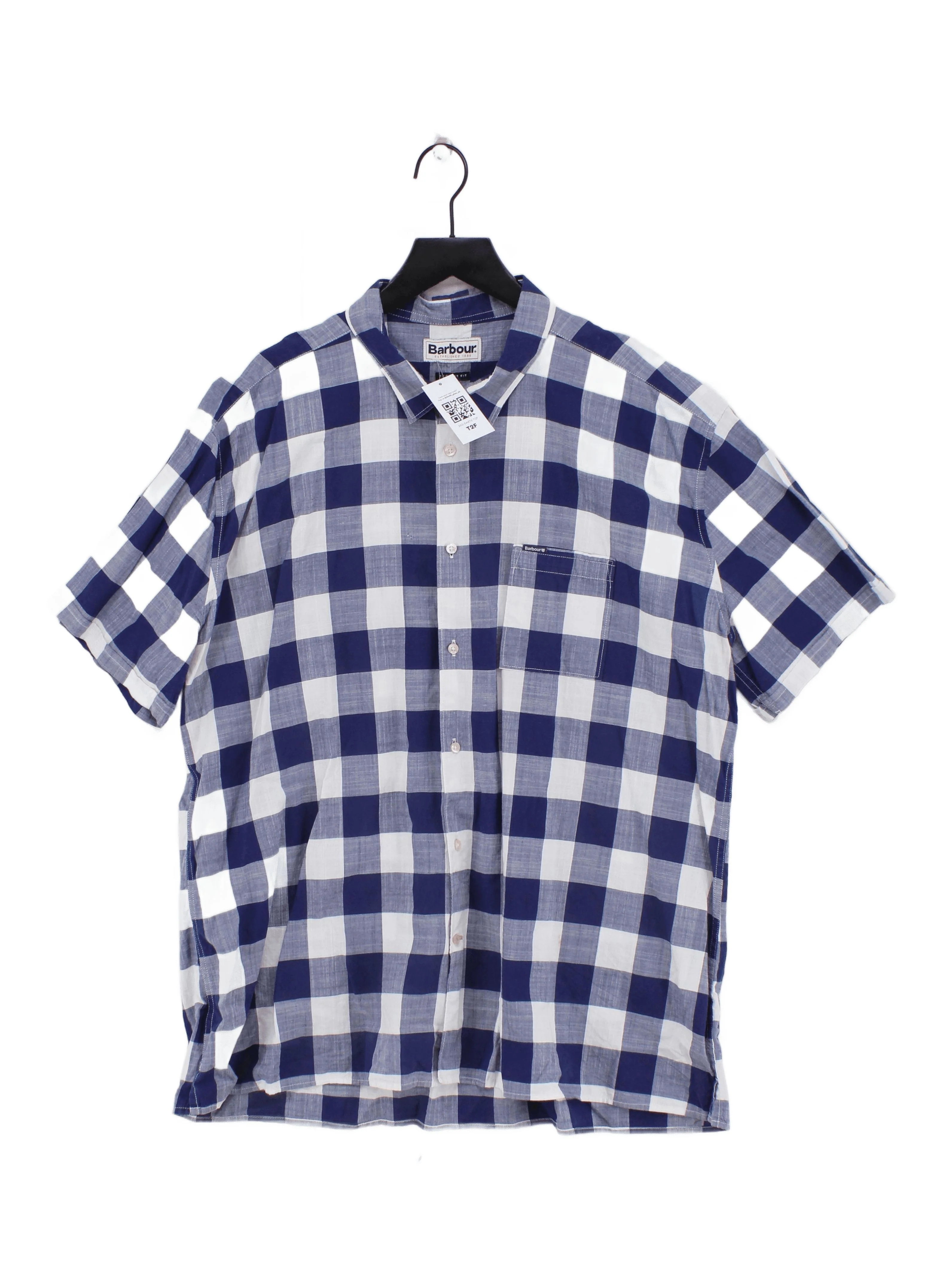 Barbour Men's Shirt XXXL Blue Checkered 100% Cotton Basic