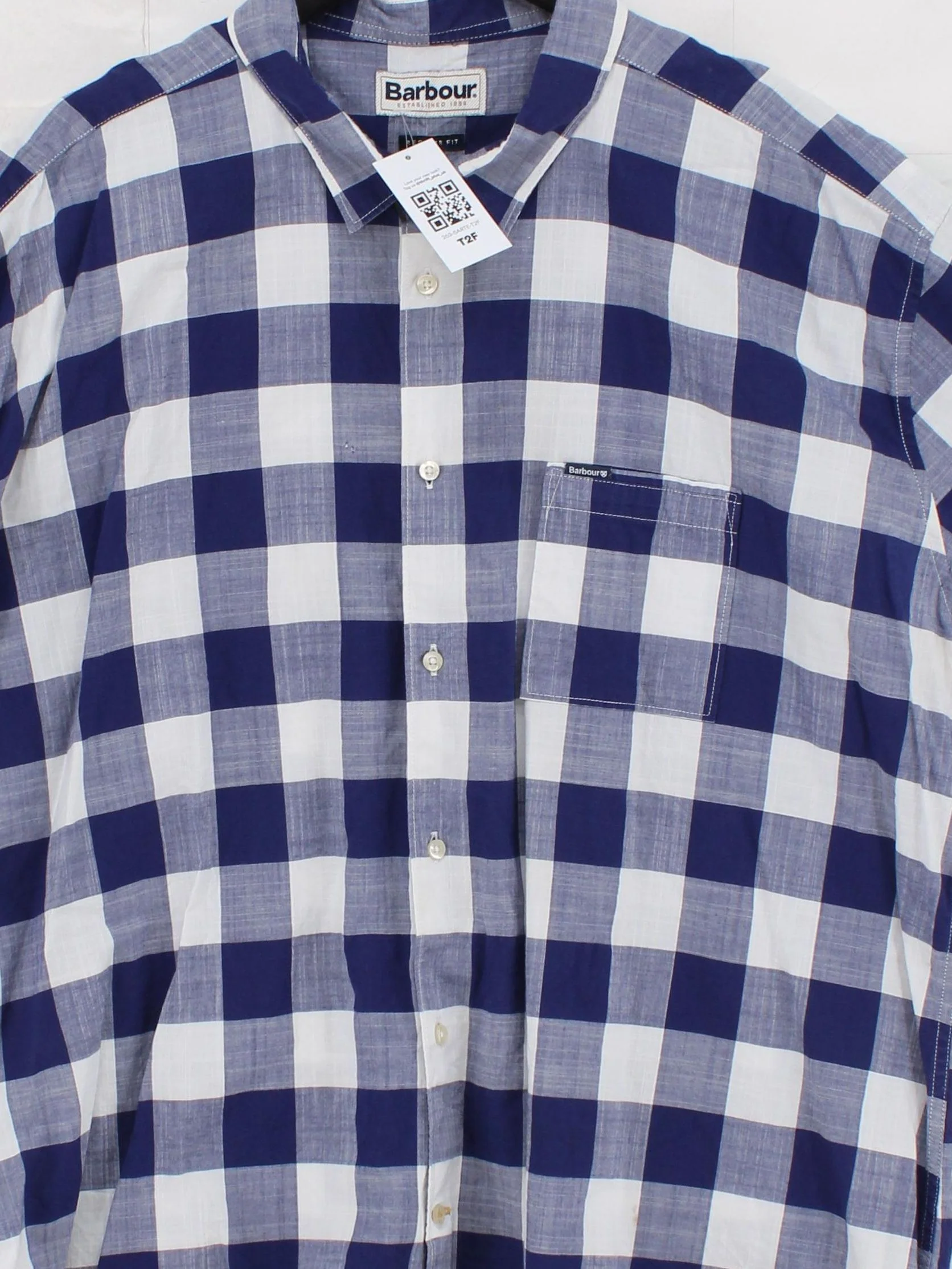 Barbour Men's Shirt XXXL Blue Checkered 100% Cotton Basic - Image 3