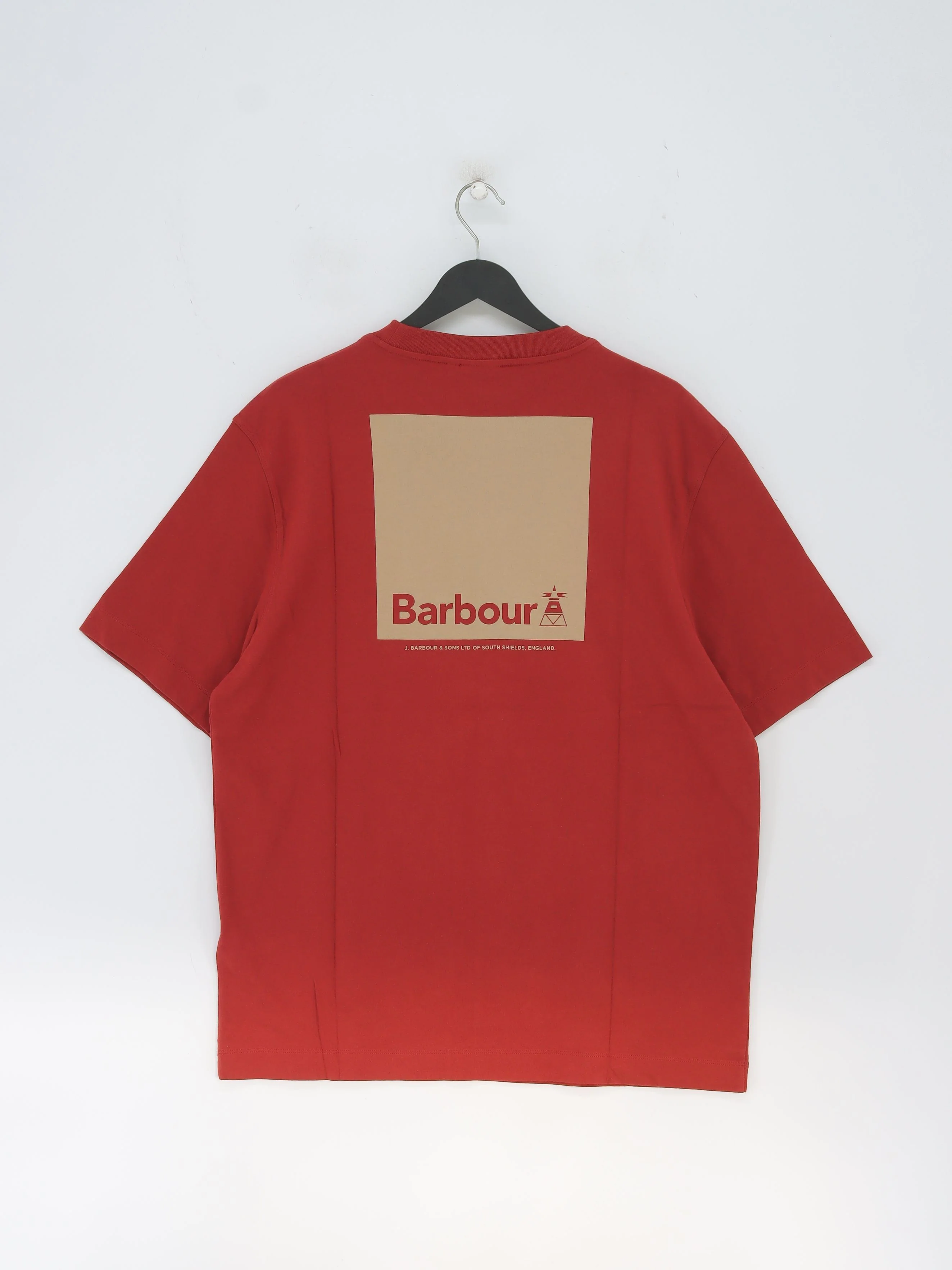 Barbour Men's T-Shirt L Brown Graphic 100% Cotton Basic New with tags - Image 2