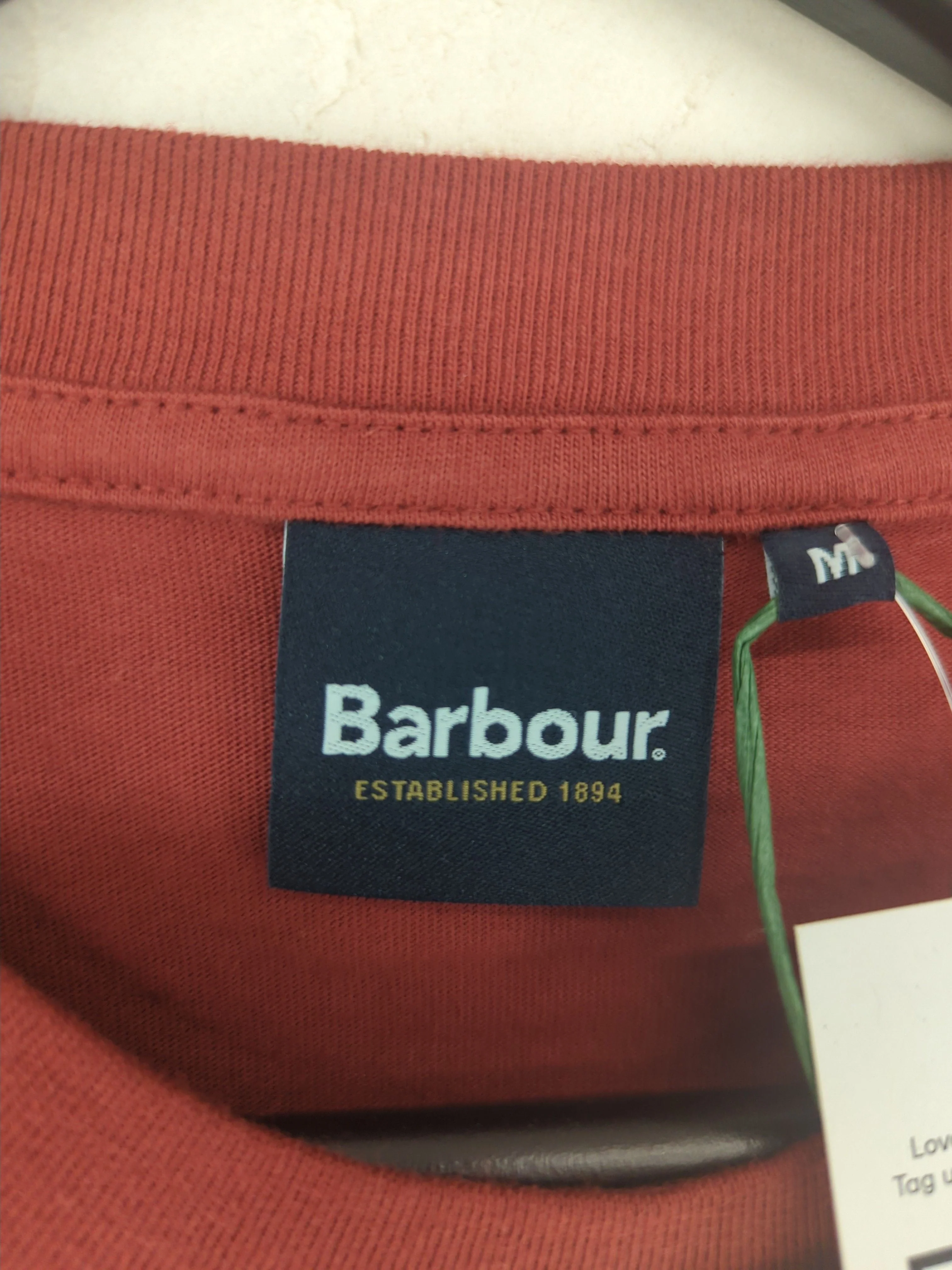 Barbour Men's T-Shirt M Brown Graphic 100% Cotton Basic New with tags - Image 5