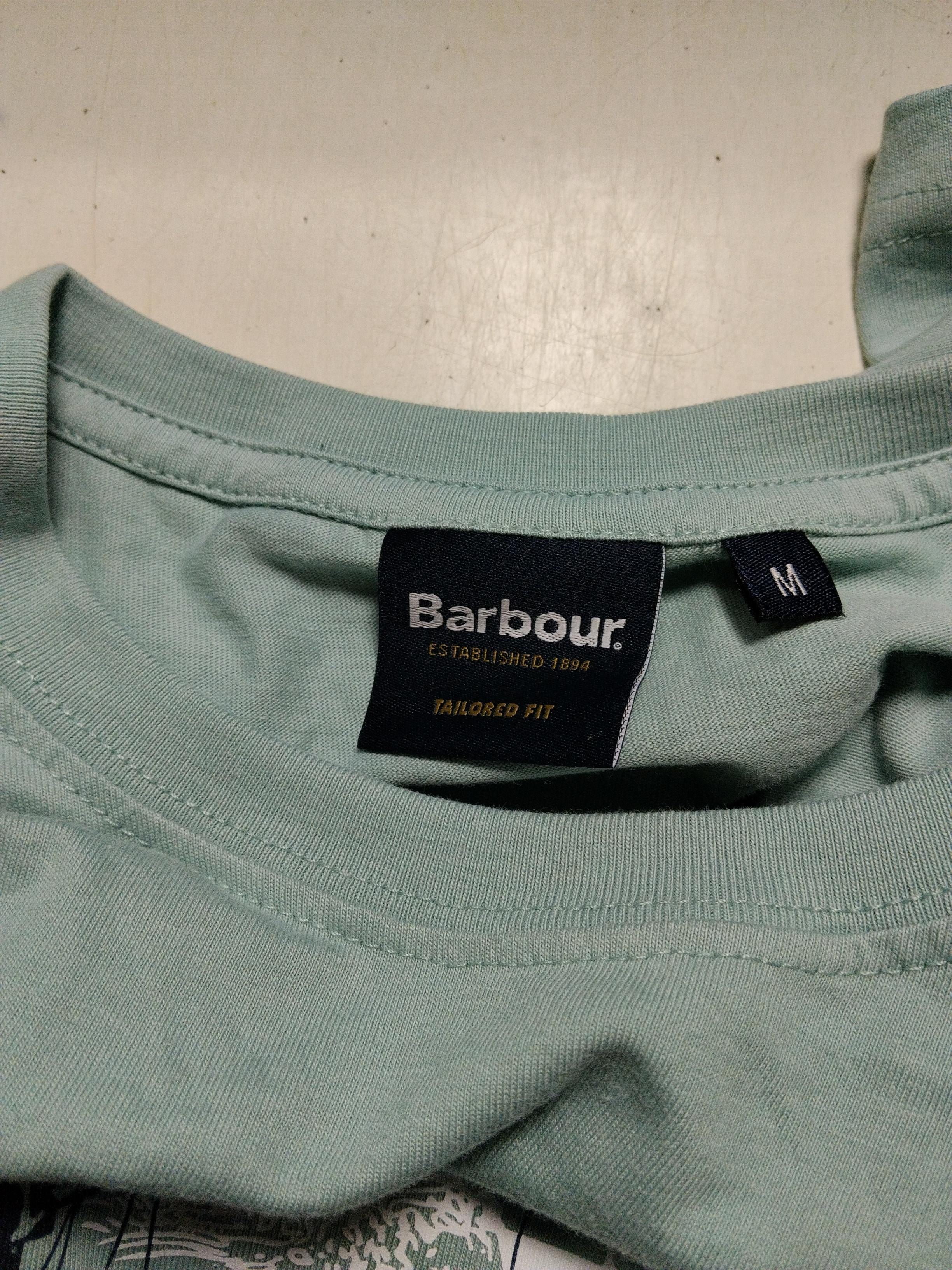 Barbour Men's T-Shirt M Green Graphic 100% Cotton Basic - Image 5