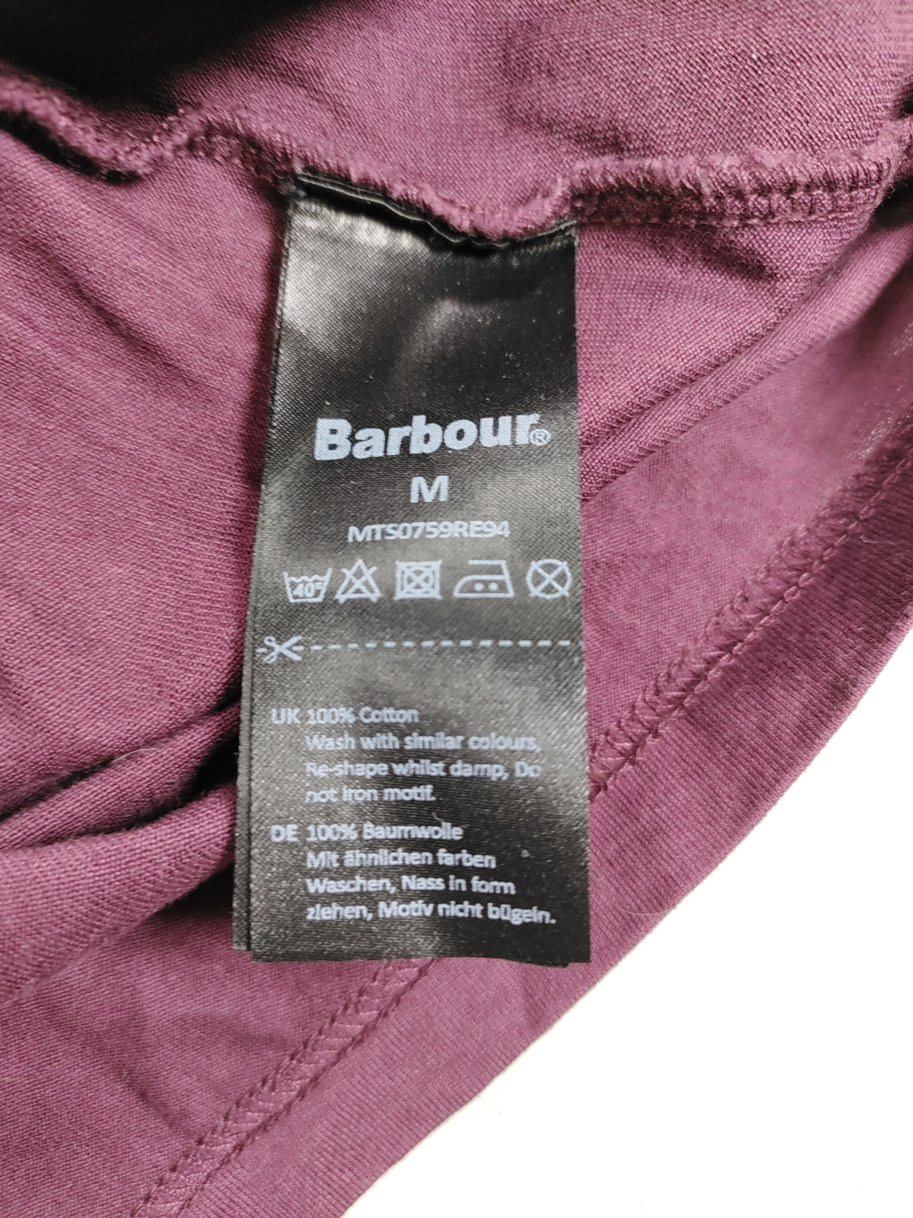 Barbour Men's T-Shirt M Red 100% Cotton Basic - Image 7