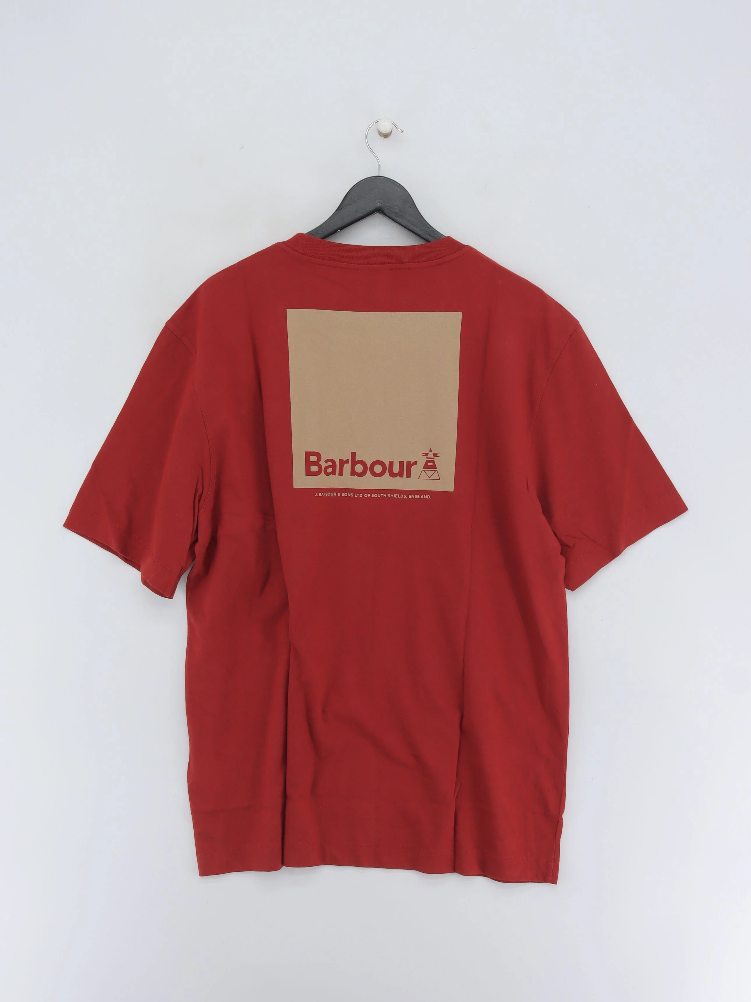 Barbour Men's T-Shirt XL Brown Graphic 100% Cotton Basic New with tags - Image 2