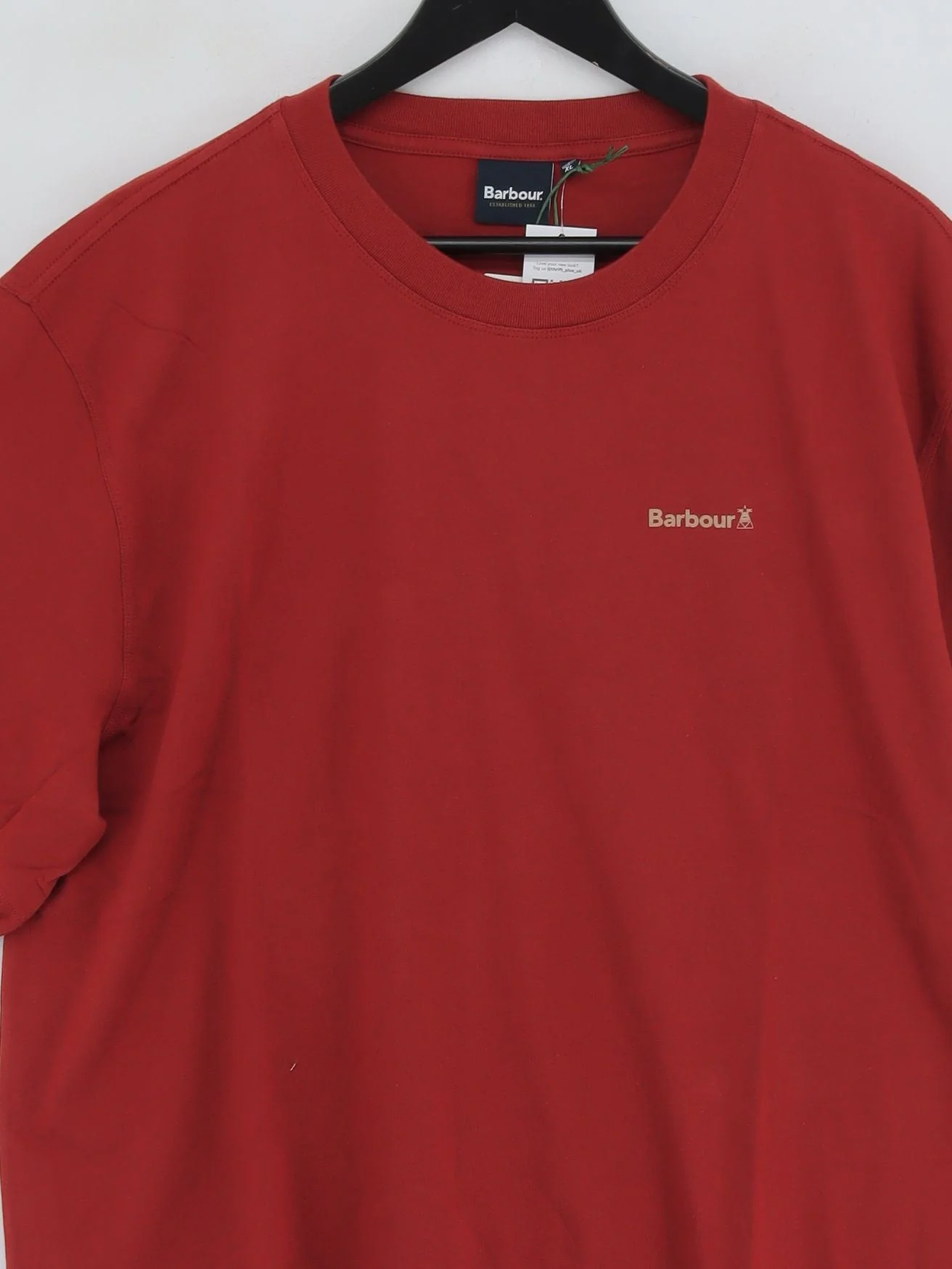 Barbour Men's T-Shirt XL Brown Graphic 100% Cotton Basic New with tags - Image 3