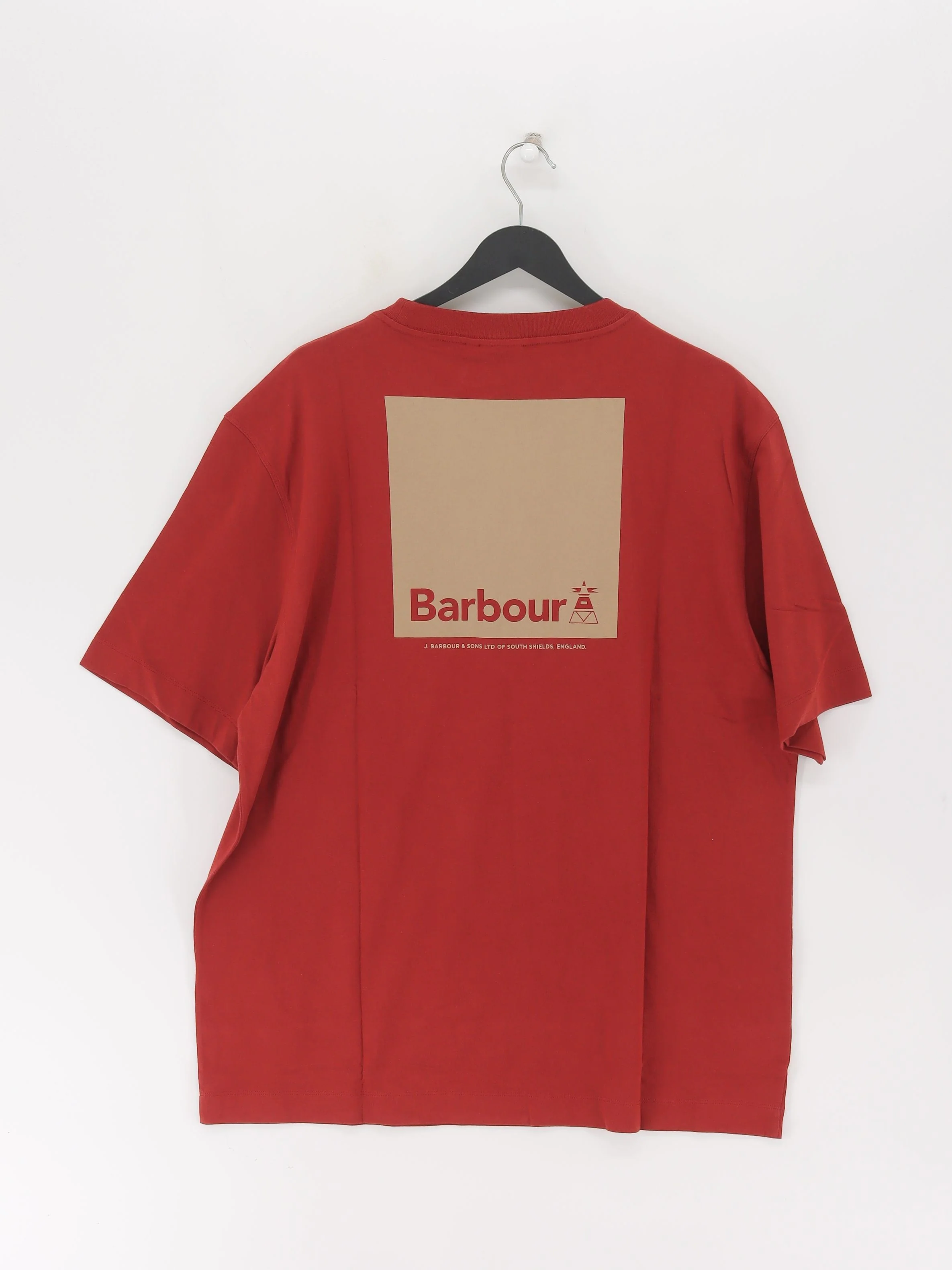 Barbour Men's T-Shirt XL Brown Graphic 100% Cotton Basic New with tags - Image 2