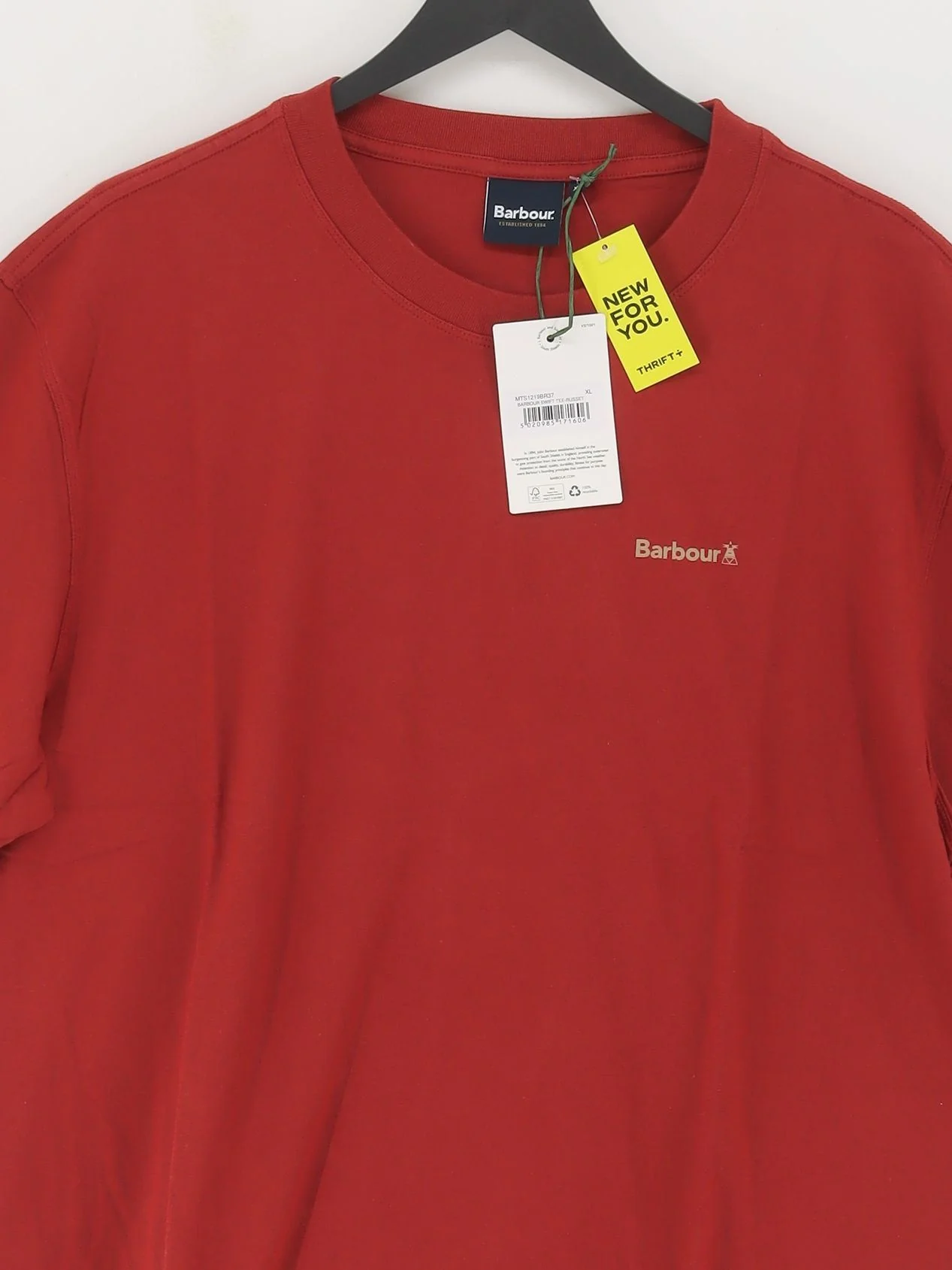 Barbour Men's T-Shirt XL Brown Graphic 100% Cotton Basic New with tags - Image 3