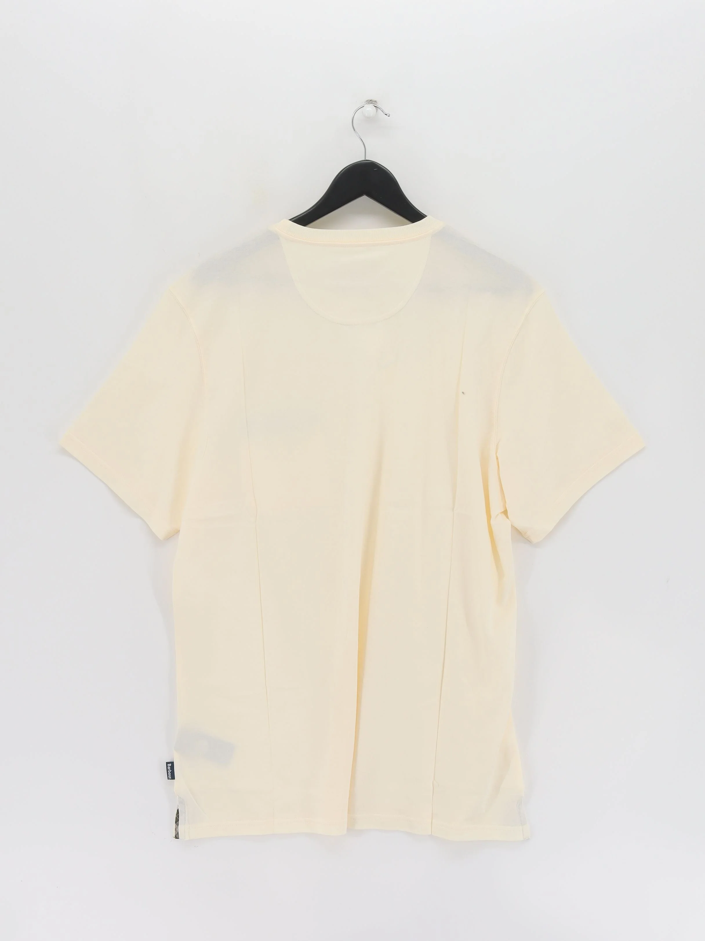 Barbour Men's T-Shirt XL Cream 100% Cotton Basic New with tags - Image 2
