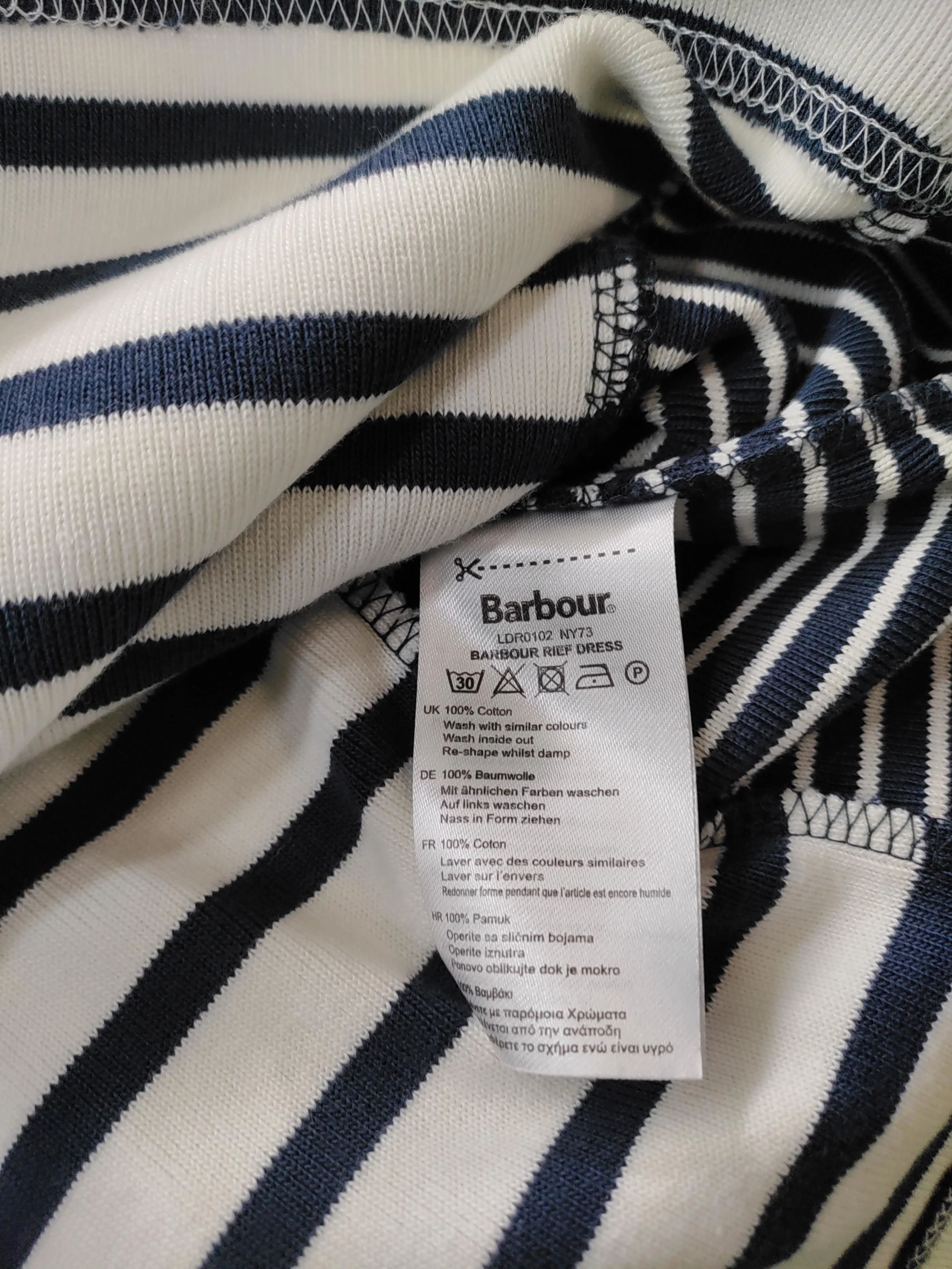Barbour T-Shirt Mini Dress UK10 in Blue - Image 6